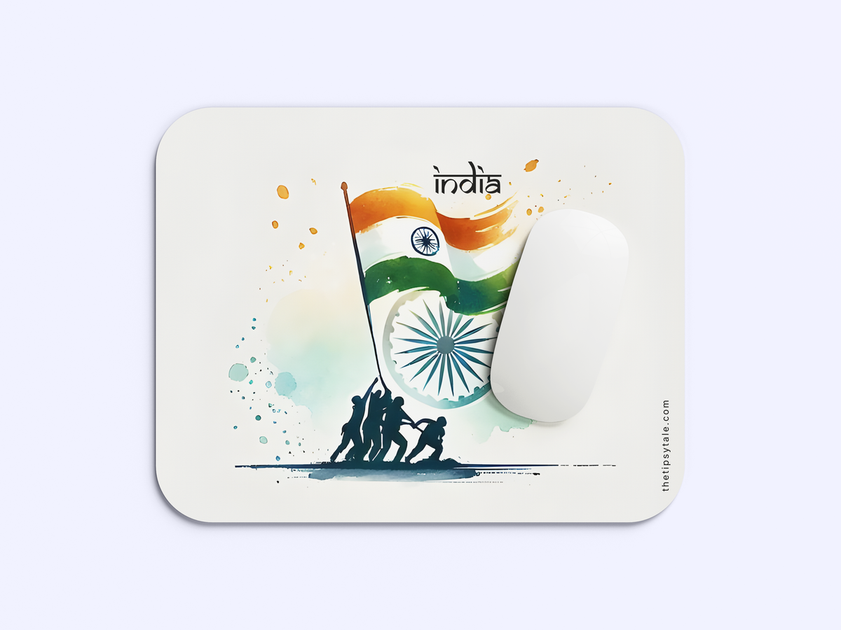 "Indian Flag Pride" Mousepad Enhance Your Workspace with Style