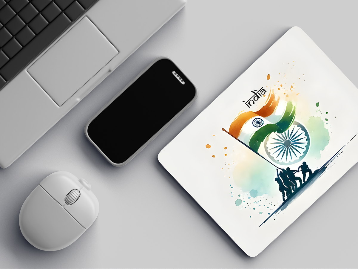 "Indian Flag Pride" Mousepad Enhance Your Workspace with Style