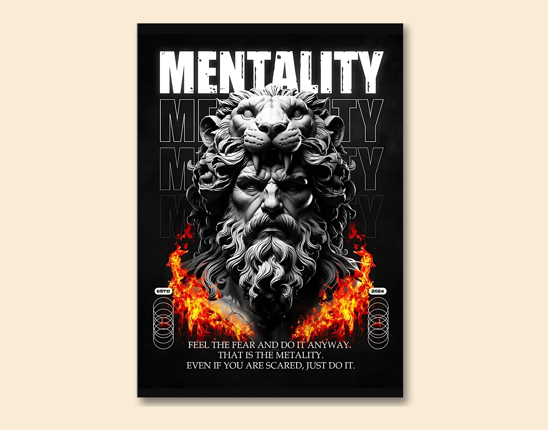 "Lion Mentality"- Shiny & Sturdy Metallic Poster Art That Pops & Sticks