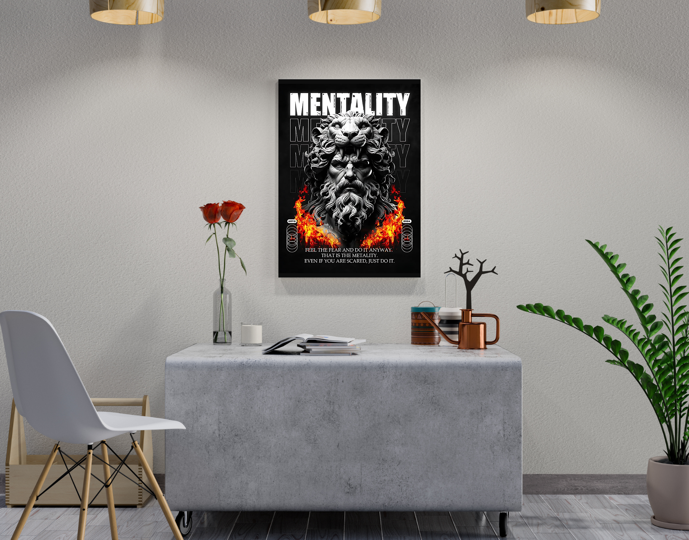 "Lion Mentality"- Shiny & Sturdy Metallic Poster Art That Pops & Sticks