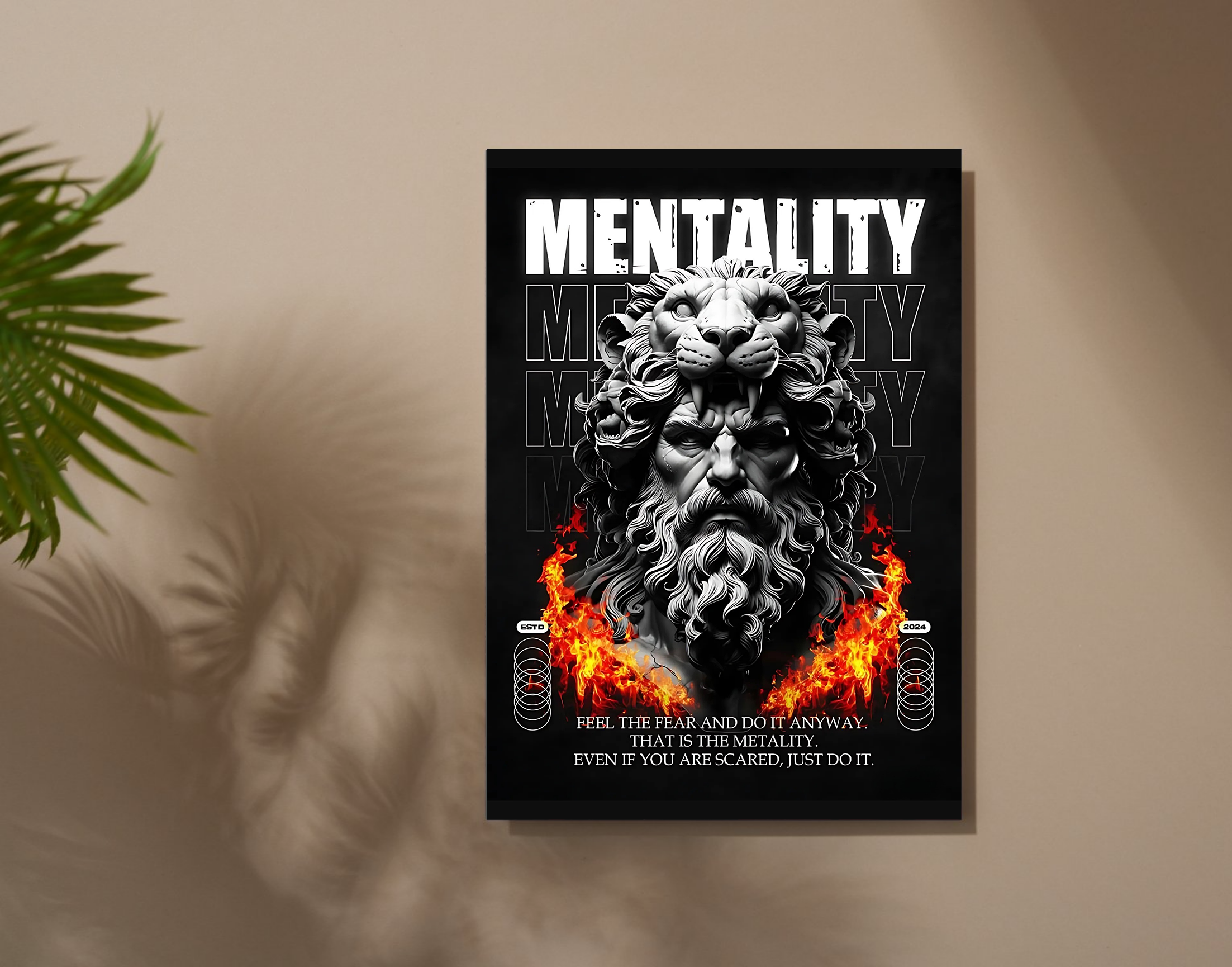 "Lion Mentality"- Shiny & Sturdy Metallic Poster Art That Pops & Sticks