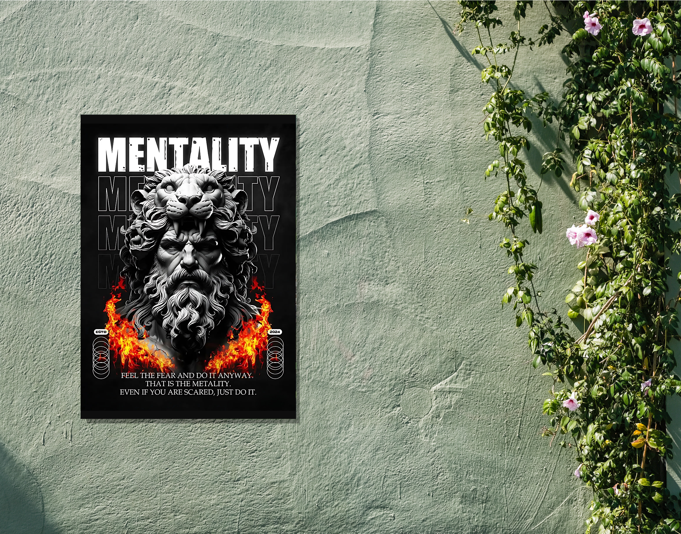"Lion Mentality"- Shiny & Sturdy Metallic Poster Art That Pops & Sticks