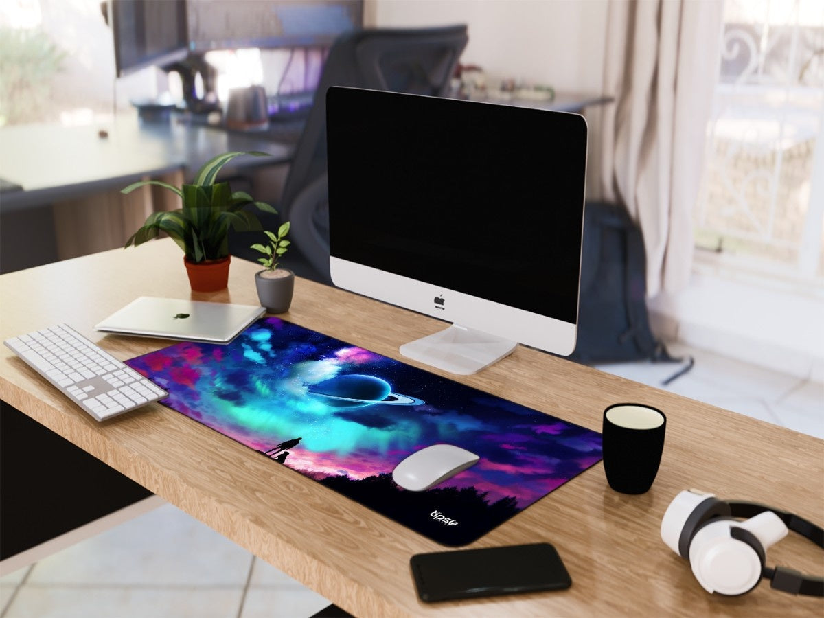 "Aurora and planet in the Sky" Gaming Mousepad Elevate Your Gaming Experience