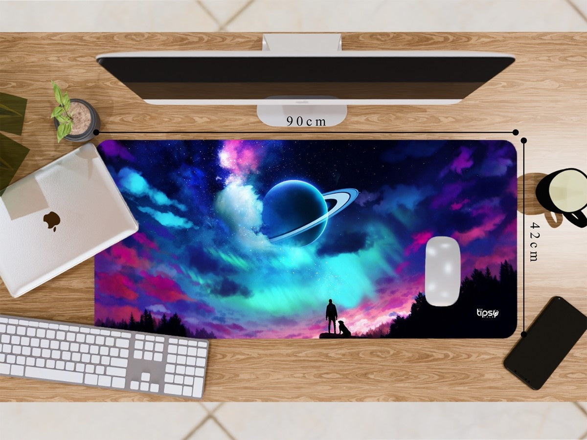 "Aurora and planet in the Sky" Gaming Mousepad Elevate Your Gaming Experience