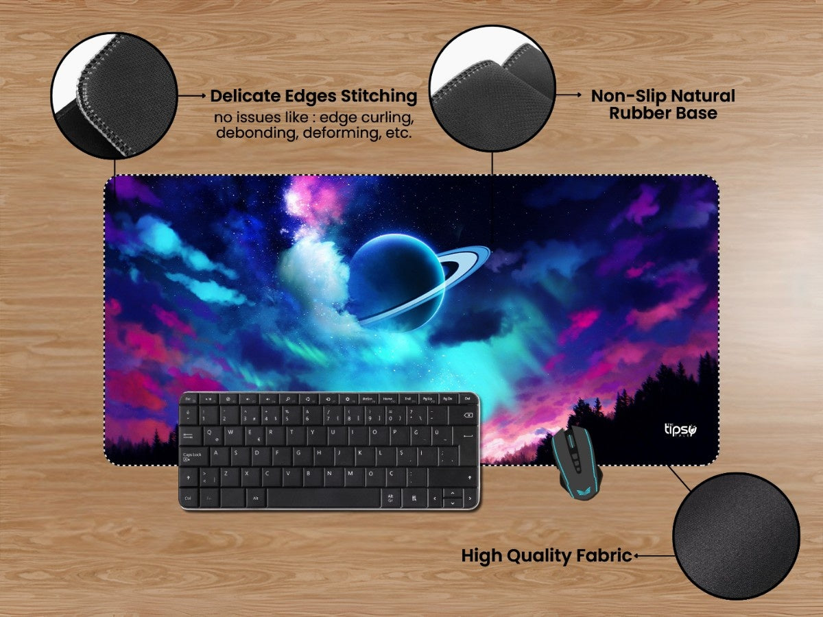 "Aurora and planet in the Sky" Gaming Mousepad Elevate Your Gaming Experience