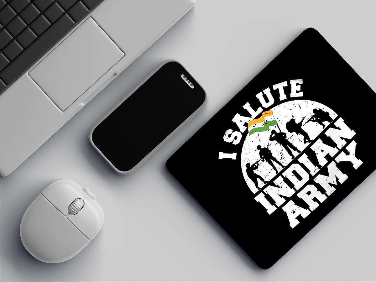 "I Salute Indian: Army" Mousepad Enhance Your Workspace with Style