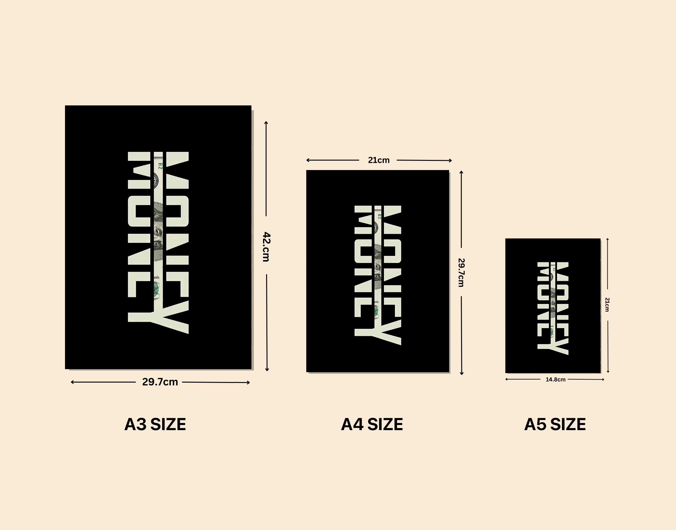 "Money Dollar"- Shiny & Sturdy Metallic Poster Art That Pops & Sticks