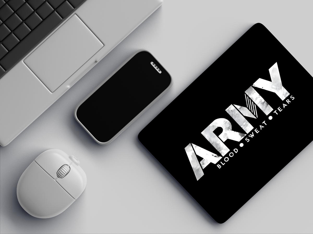"ARMY - Blood| Sweat |Tears" Mousepad Enhance Your Workspace with Style
