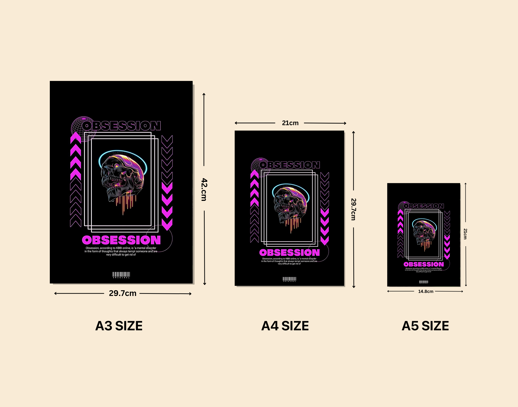 "TECHNO THEME DESIGN"- Shiny & Sturdy Metallic Poster Art That Pops & Sticks