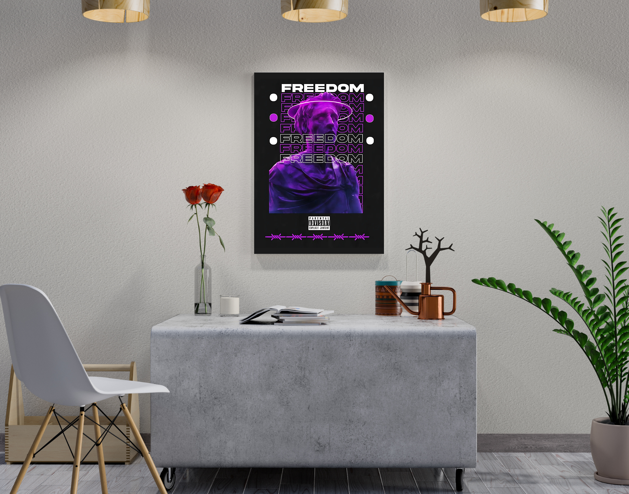"Techno Freedom"- Shiny & Sturdy Metallic Poster Art That Pops & Sticks