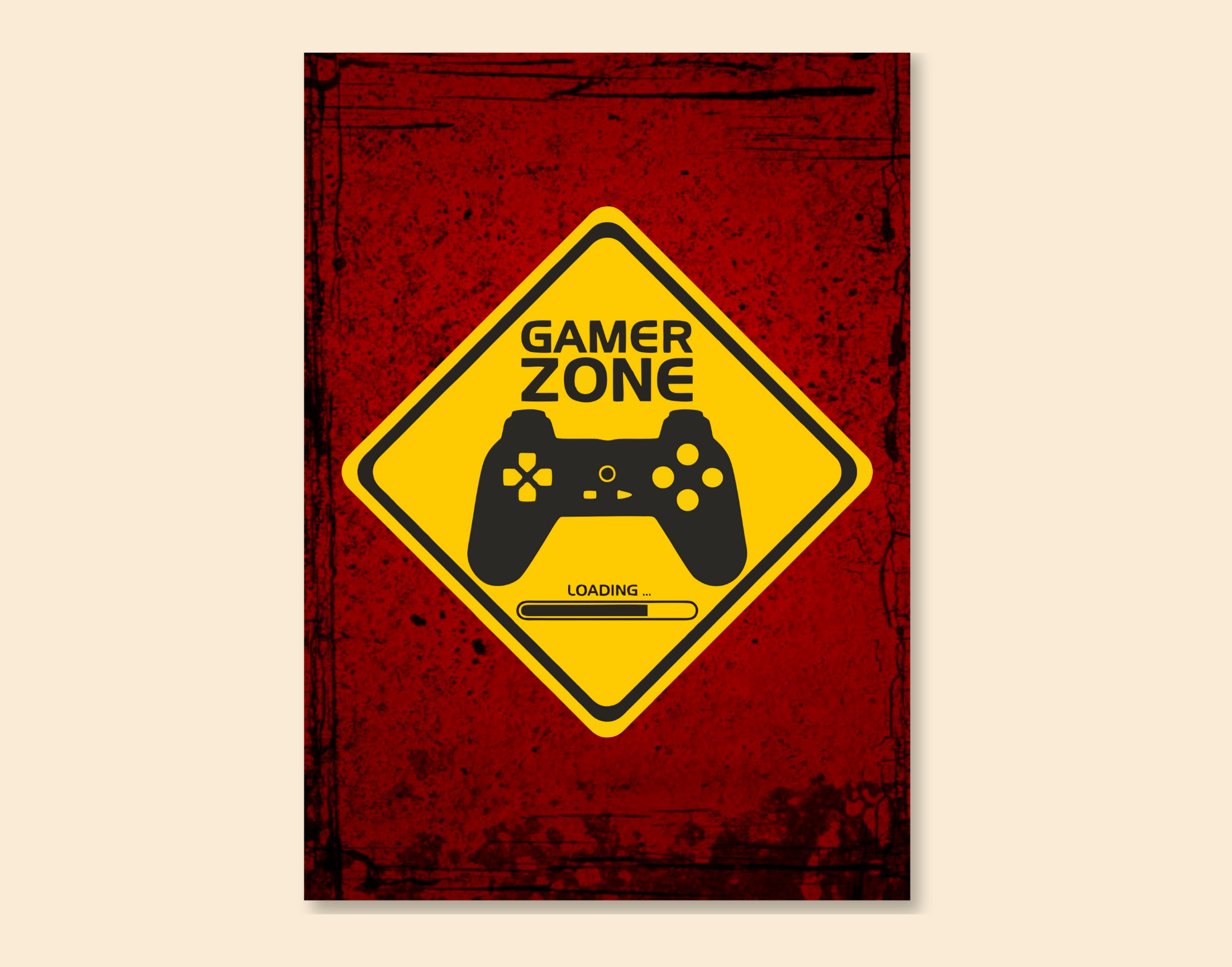 "GAME ZONE: DO NOT DISTURB"- Shiny & Sturdy Metallic Poster Art That Pops & Sticks (Literally!)