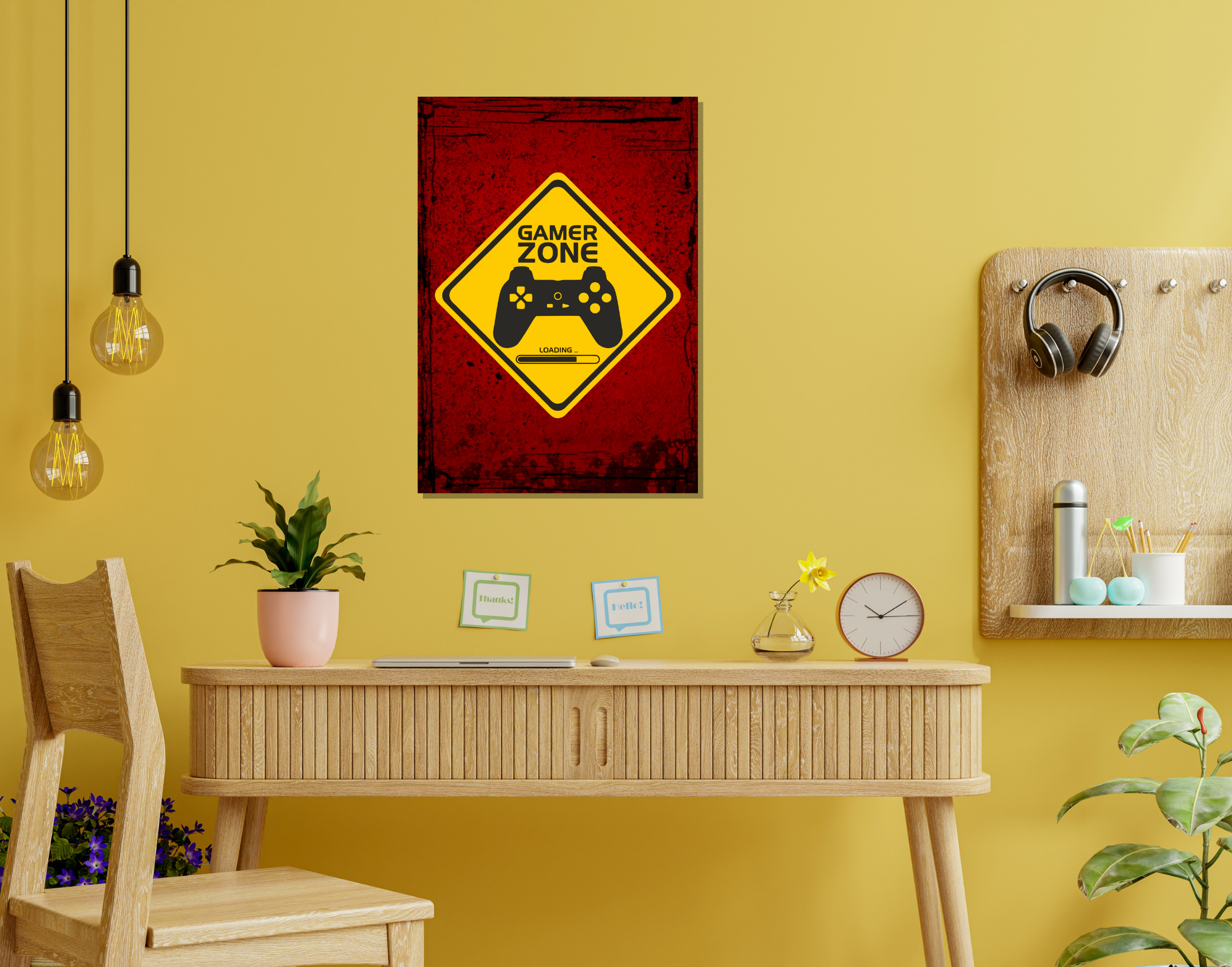 "GAME ZONE: DO NOT DISTURB"- Shiny & Sturdy Metallic Poster Art That Pops & Sticks (Literally!)