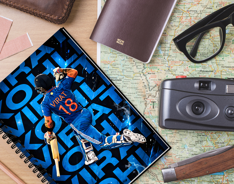 "RUN MACHINE VIRAT KOHLI CRICKET FANSHIP" -Elegant & Inspiring Diary for Daily Reflection