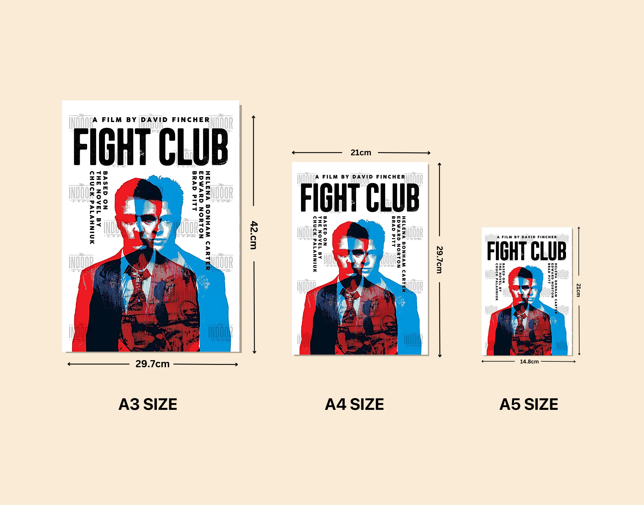 "Fight Club:Hollywood Poster"- Shiny & Sturdy Metallic Poster Art That Pops & Sticks
