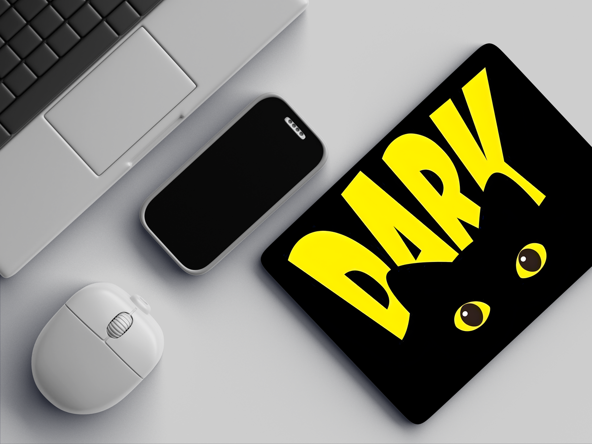 "Dark Kitten" Mousepad Enhance Your Workspace with Style
