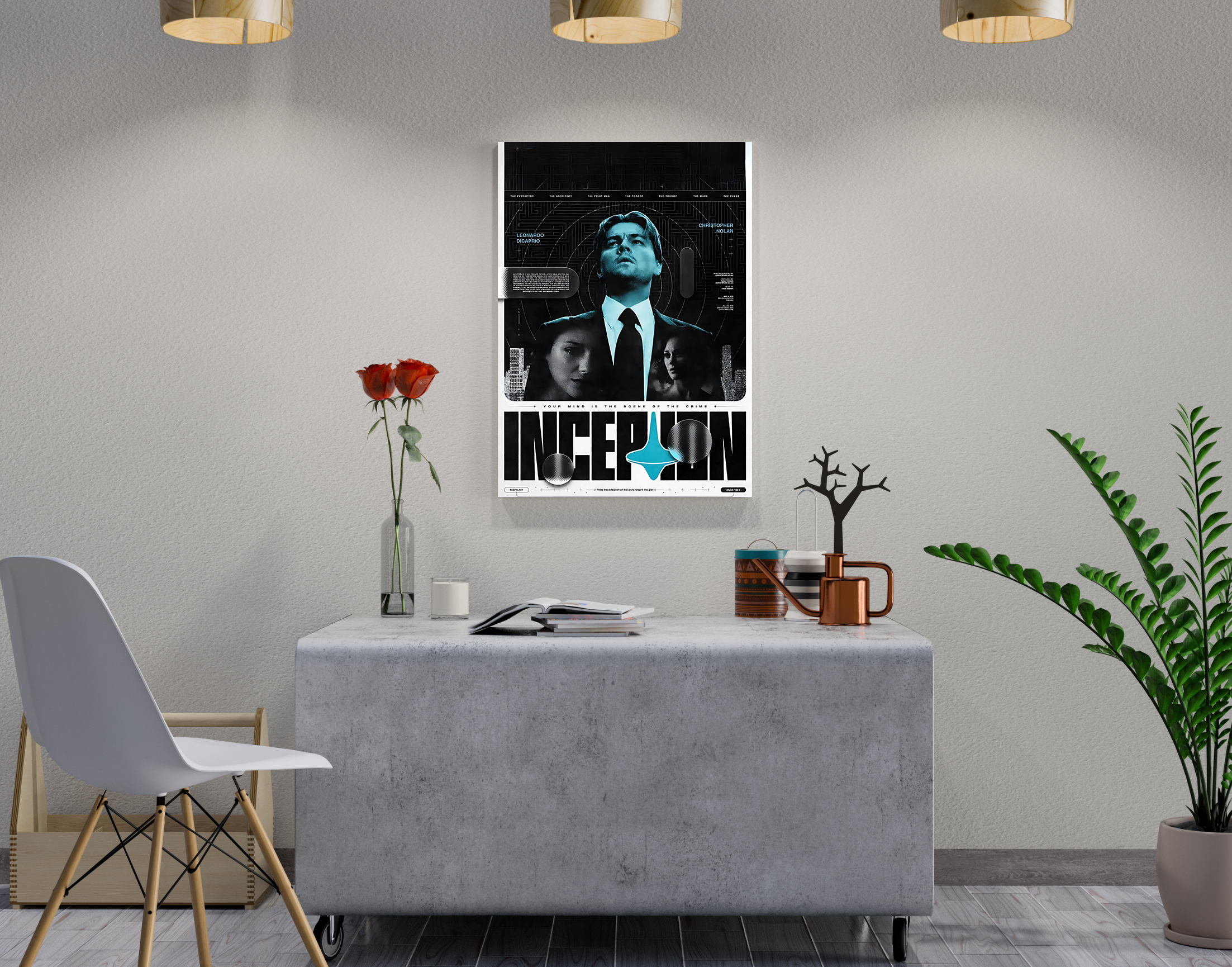 "Inception:Hollywood Poster"- Shiny & Sturdy Metallic Poster Art That Pops & Sticks