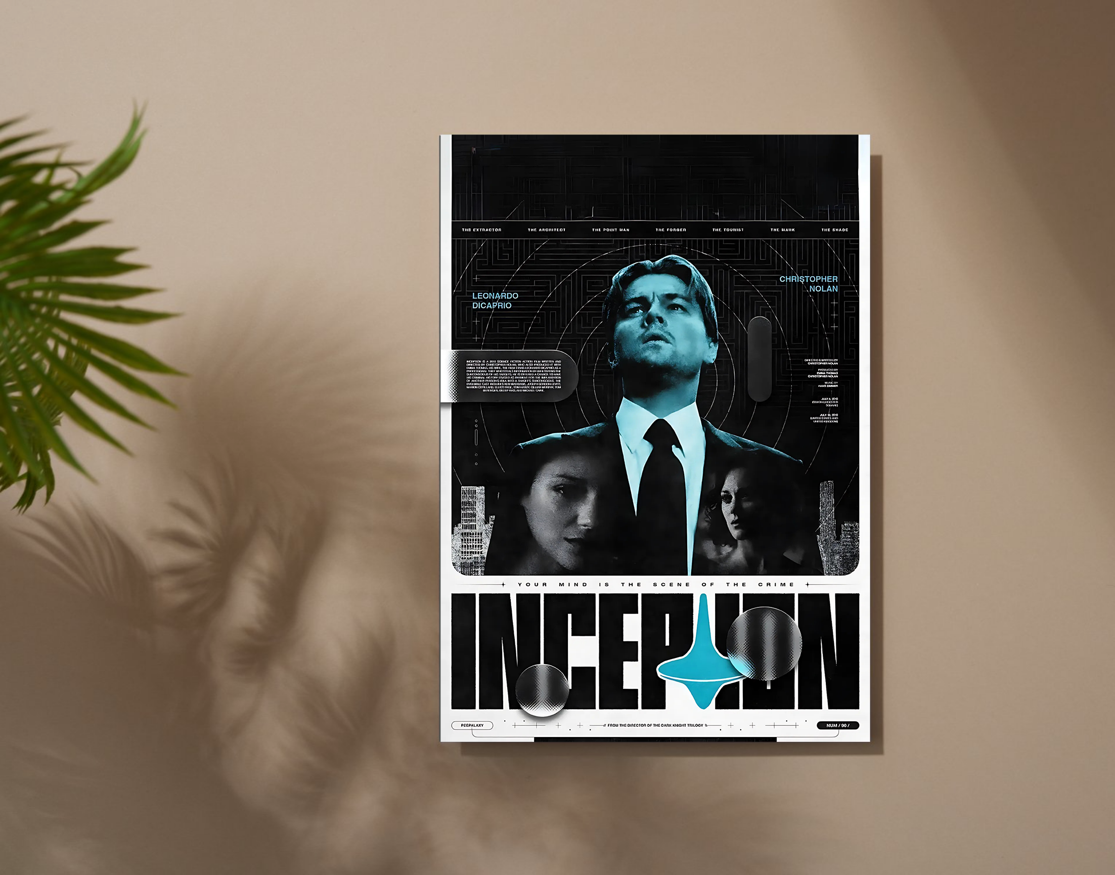 "Inception:Hollywood Poster"- Shiny & Sturdy Metallic Poster Art That Pops & Sticks