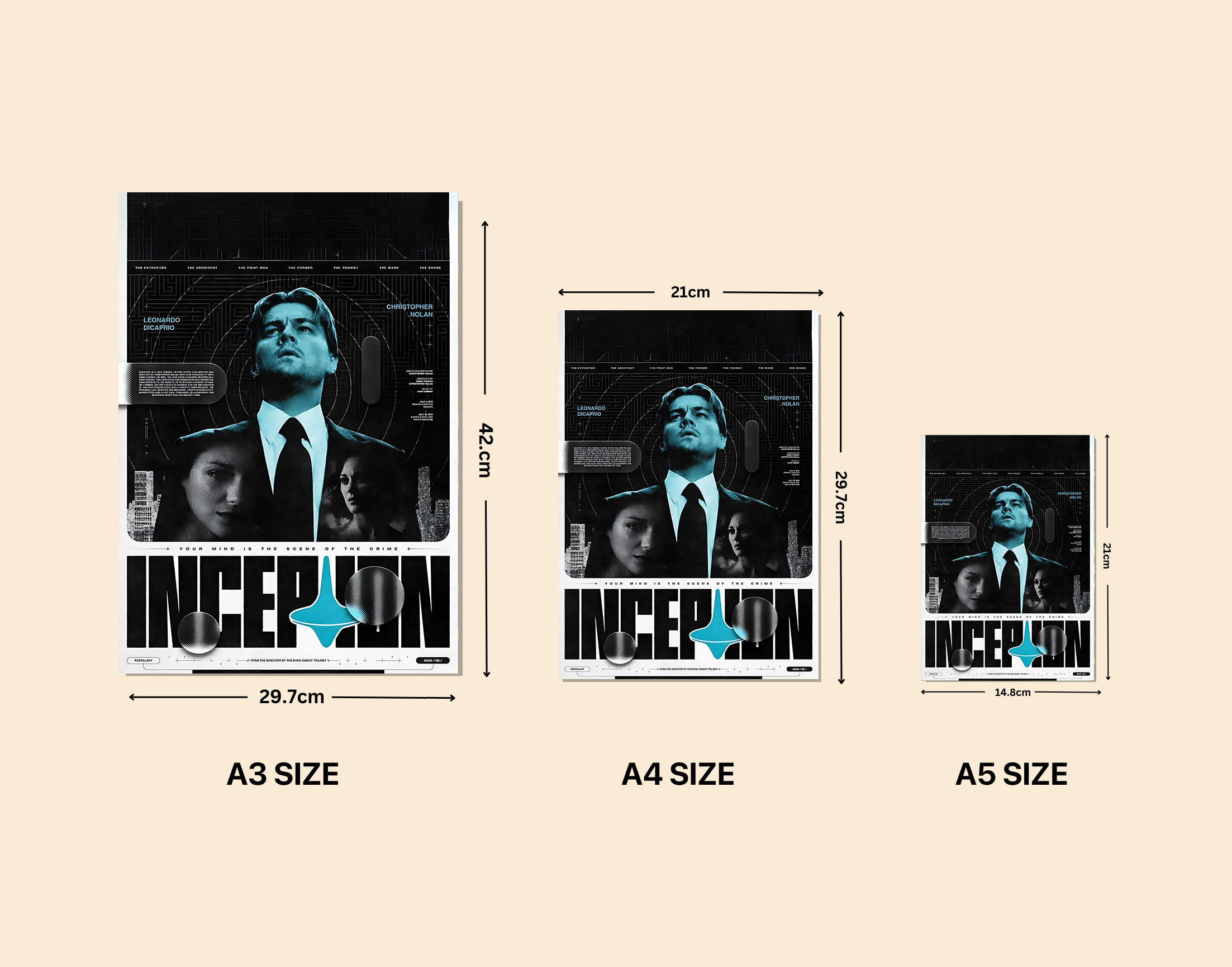 "Inception:Hollywood Poster"- Shiny & Sturdy Metallic Poster Art That Pops & Sticks