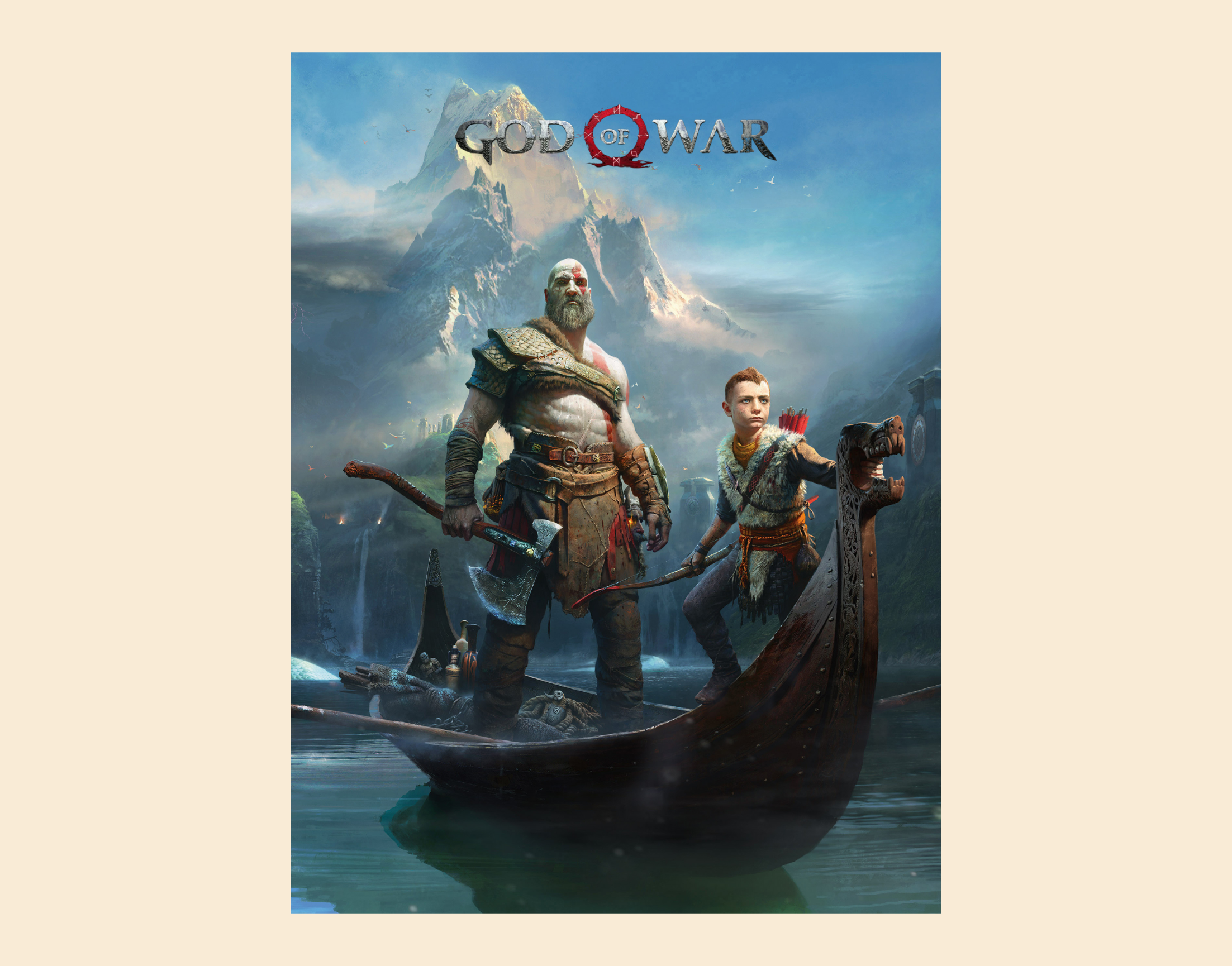 "GOD OF WAR: ATREUS & KRATOS GAMING"- Shiny & Sturdy Metallic Poster Art That Pops & Sticks (Literally!)