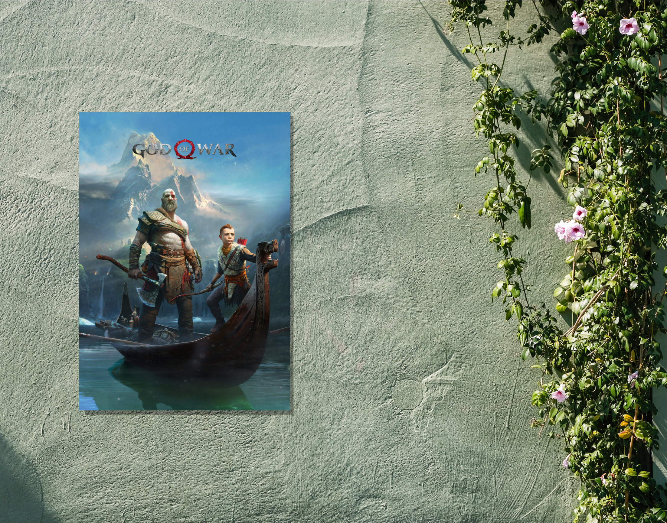 "GOD OF WAR: ATREUS & KRATOS GAMING"- Shiny & Sturdy Metallic Poster Art That Pops & Sticks (Literally!)