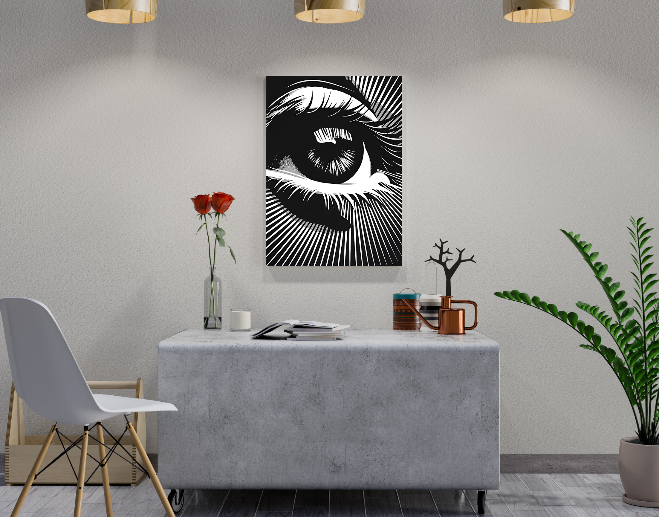 "B&W TECHNO VIBES POSTER"- Shiny & Sturdy Metallic Poster Art That Pops & Sticks