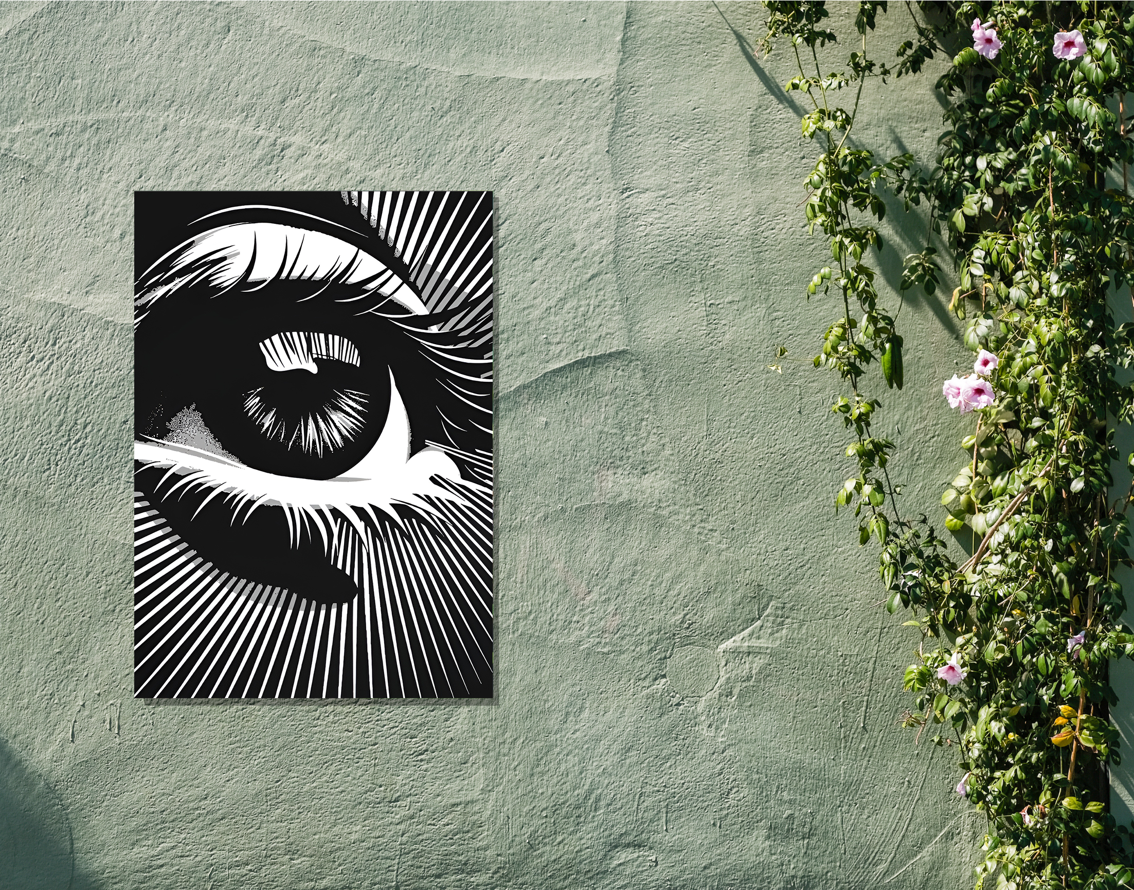 "B&W TECHNO VIBES POSTER"- Shiny & Sturdy Metallic Poster Art That Pops & Sticks