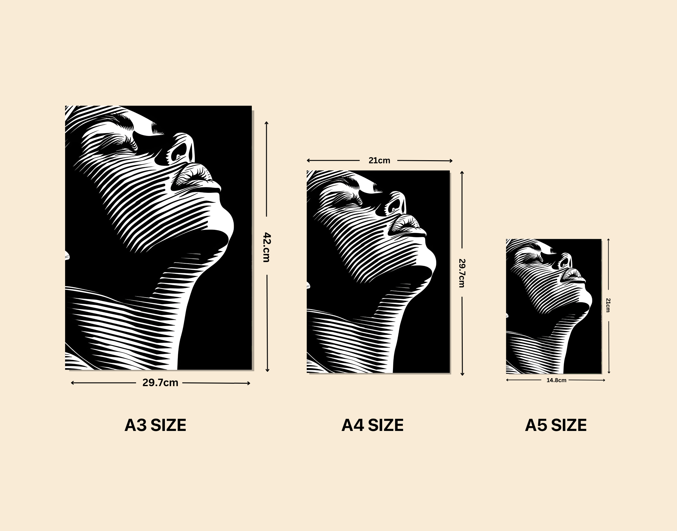 "B&W TECHNO WOMEN VIEW"- Shiny & Sturdy Metallic Poster Art That Pops & Sticks