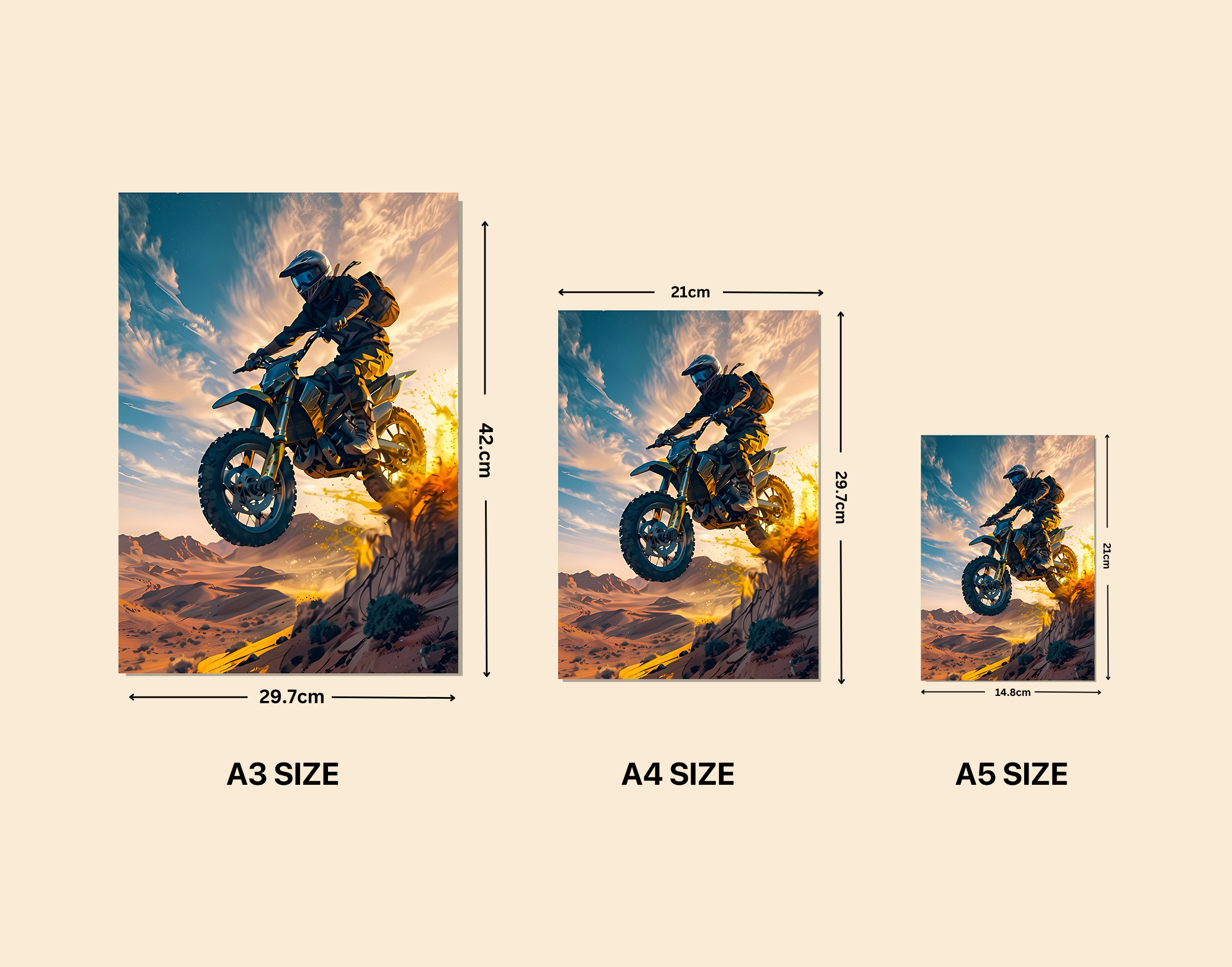 "BINING IN THE WILD DESERT"- Shiny & Sturdy Metallic Poster Art That Pops & Sticks