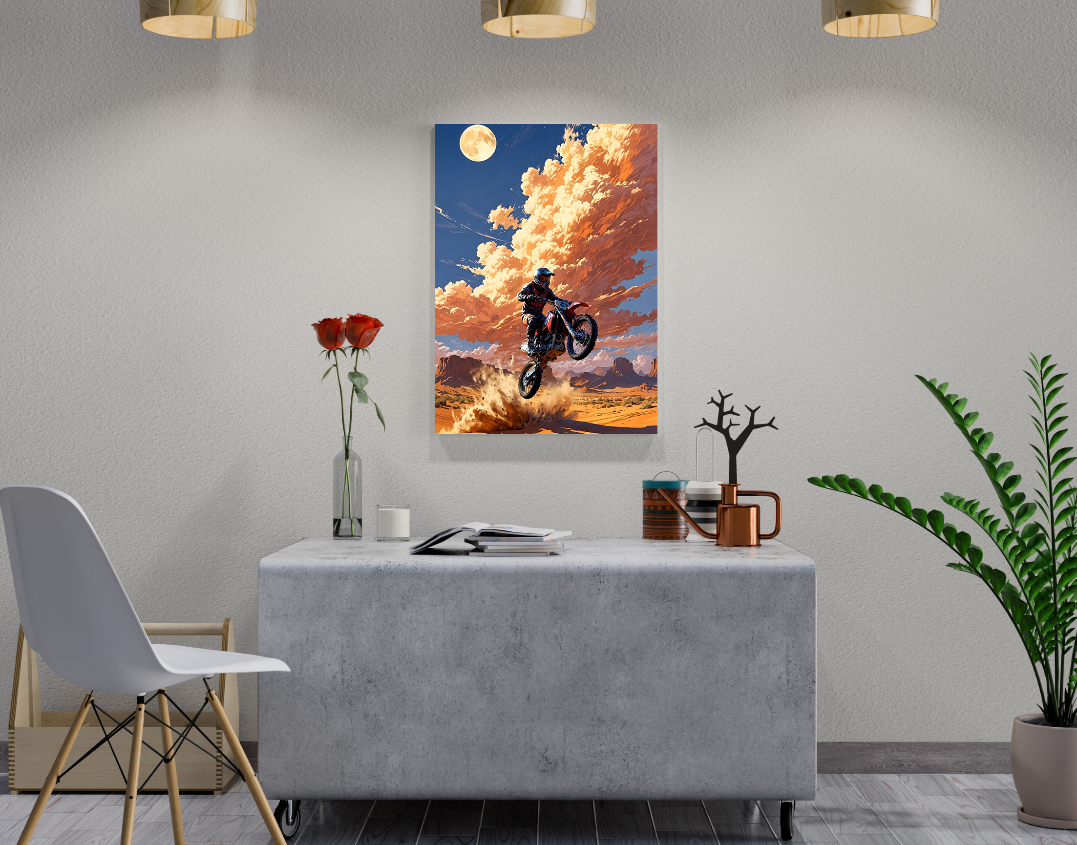 "BINING IN THE DESERT"- Shiny & Sturdy Metallic Poster Art That Pops & Sticks