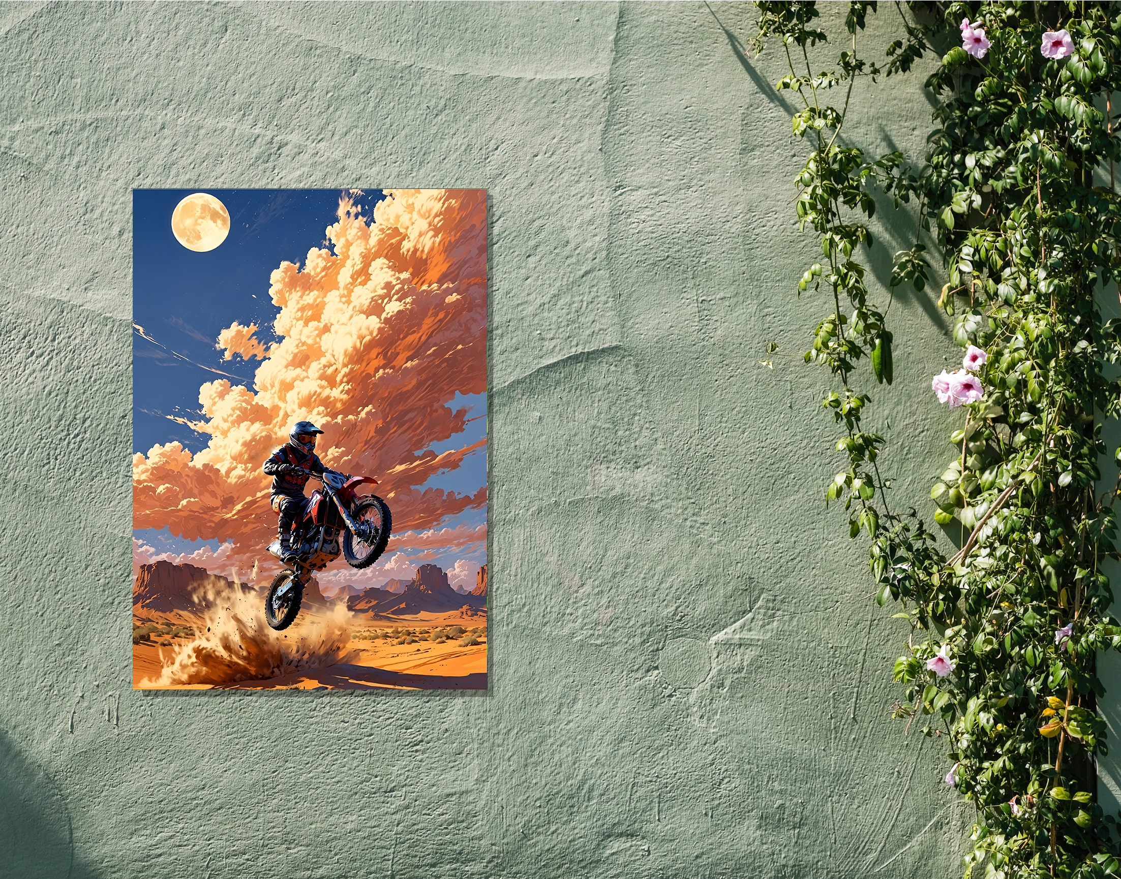 "BINING IN THE DESERT"- Shiny & Sturdy Metallic Poster Art That Pops & Sticks