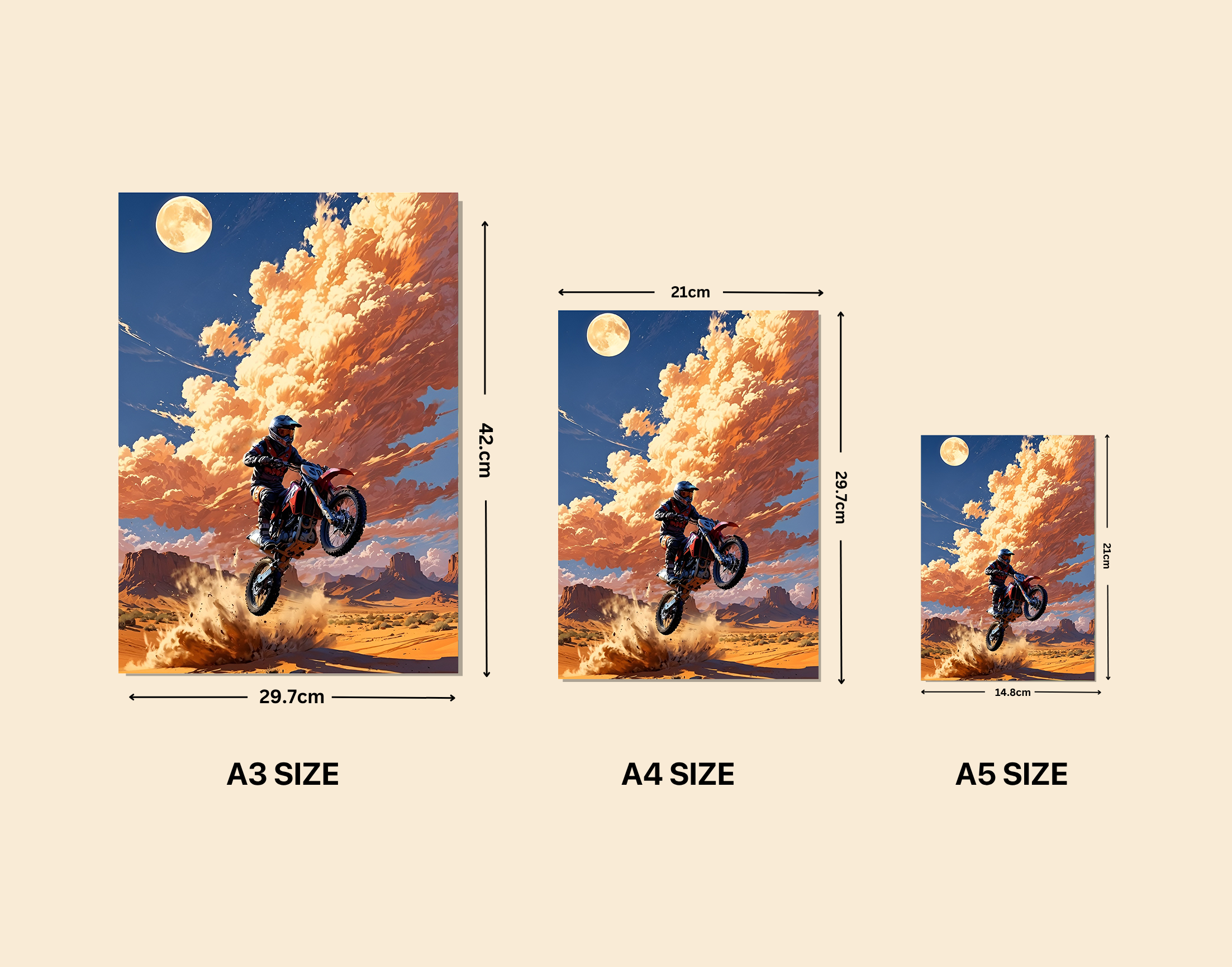 "BINING IN THE DESERT"- Shiny & Sturdy Metallic Poster Art That Pops & Sticks