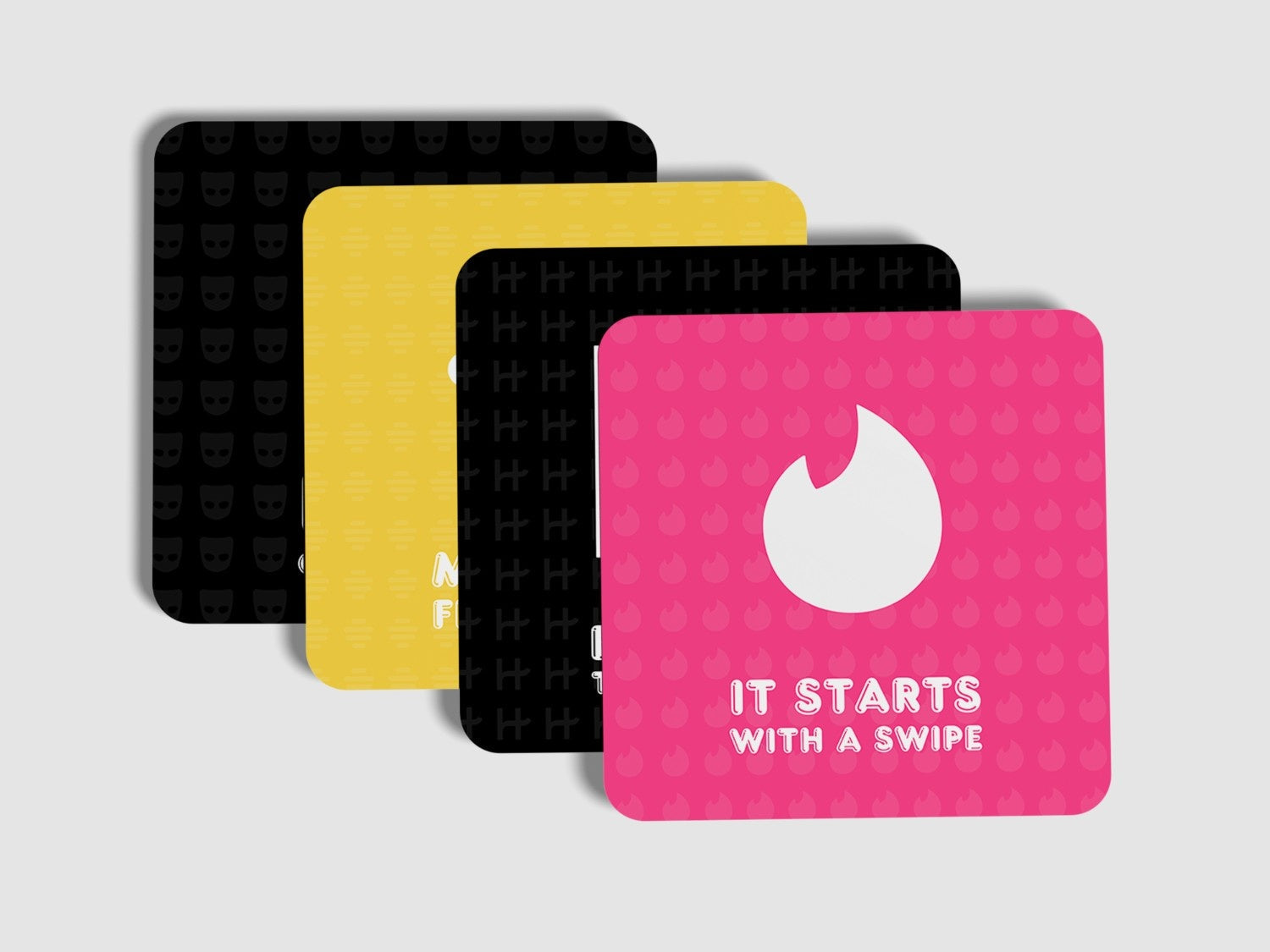 Swipe Right for Love' Dating App Coaster Set of 4