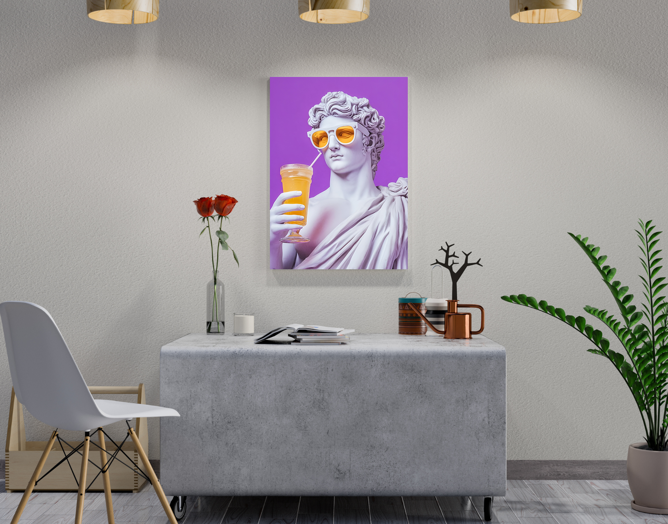 "Michelangelo: The Wild David Drink"- Shiny & Sturdy Metallic Poster Art That Pops & Sticks