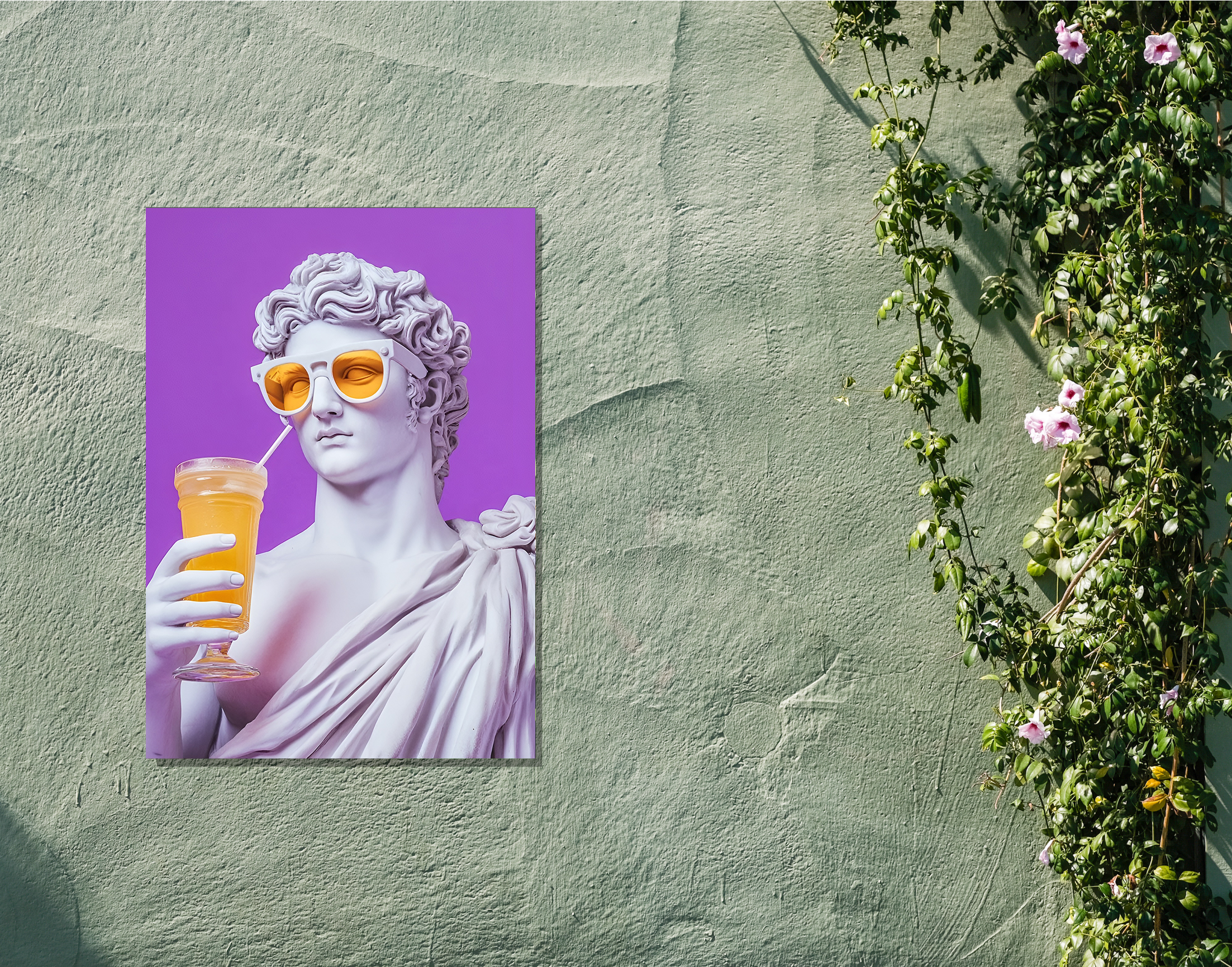 "Michelangelo: The Wild David Drink"- Shiny & Sturdy Metallic Poster Art That Pops & Sticks