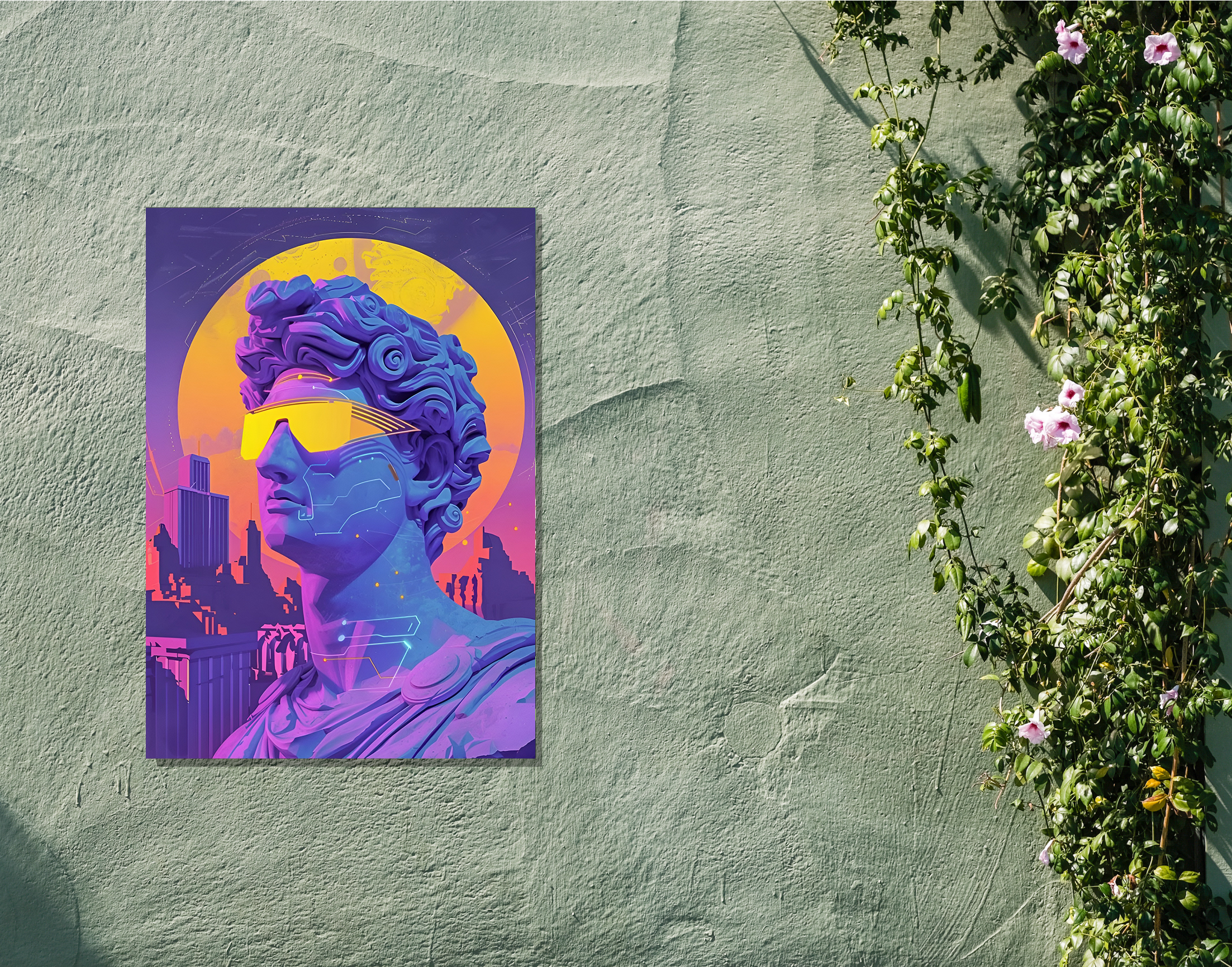 "Michelangelo: The Sunglasses"- Shiny & Sturdy Metallic Poster Art That Pops & Sticks