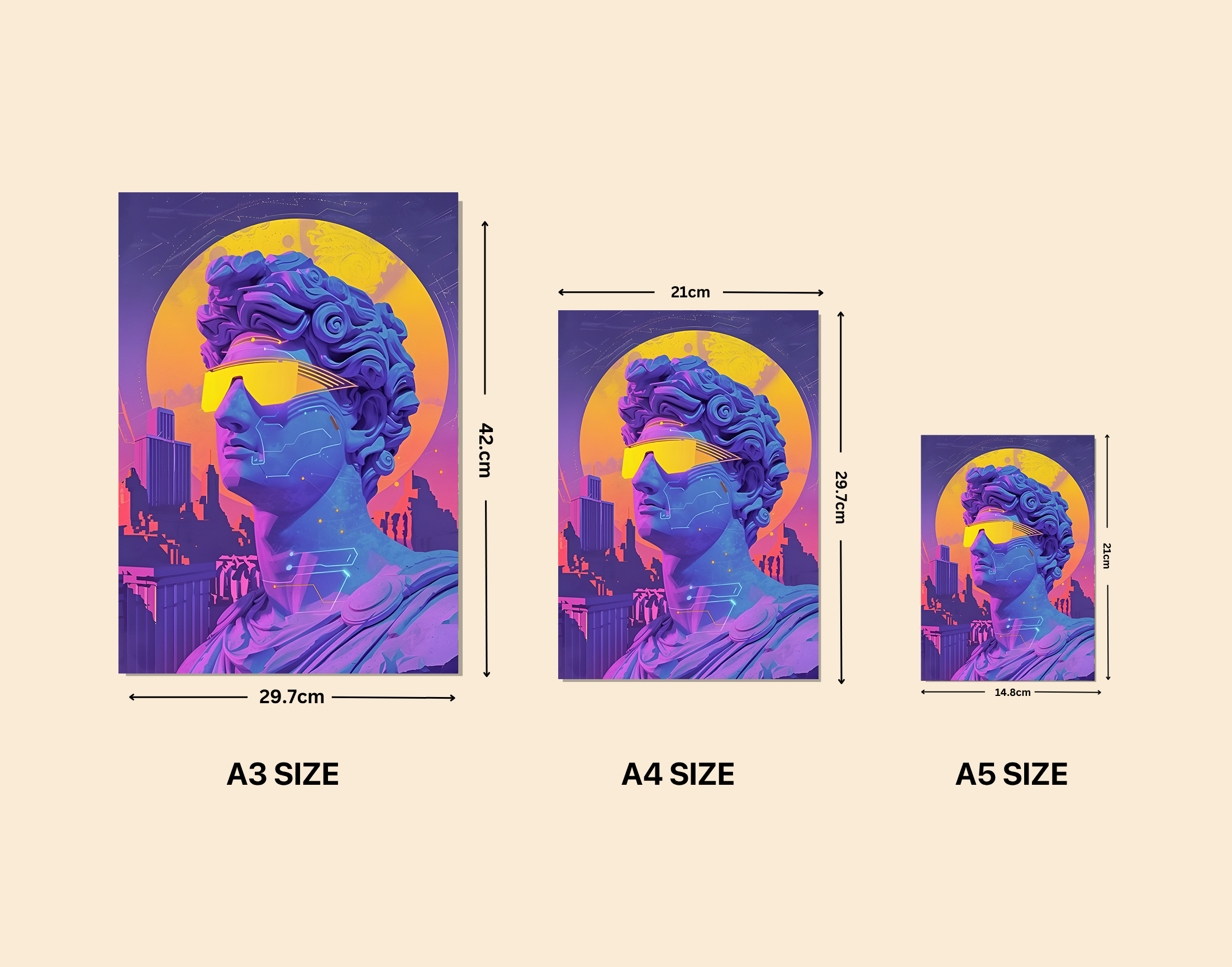 "Michelangelo: The Sunglasses"- Shiny & Sturdy Metallic Poster Art That Pops & Sticks
