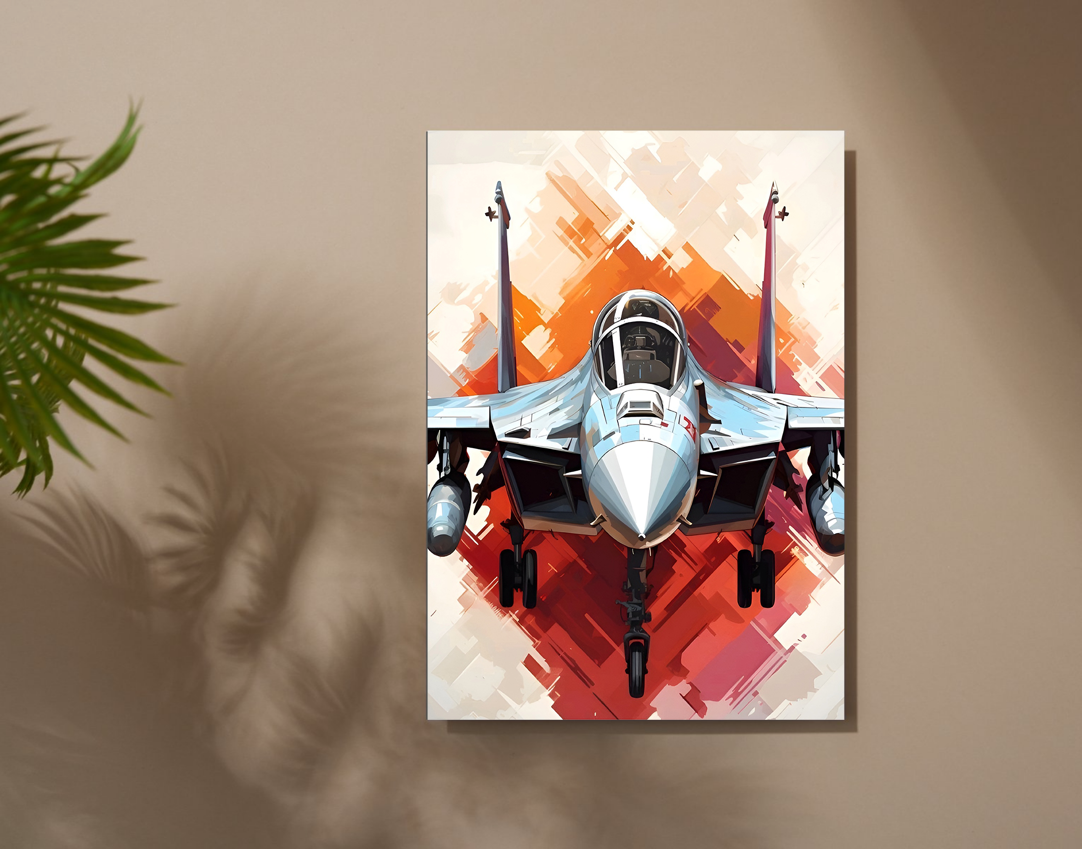 "Fighter Jet: Orange Theme"- Shiny & Sturdy Metallic Poster Art That Pops & Sticks