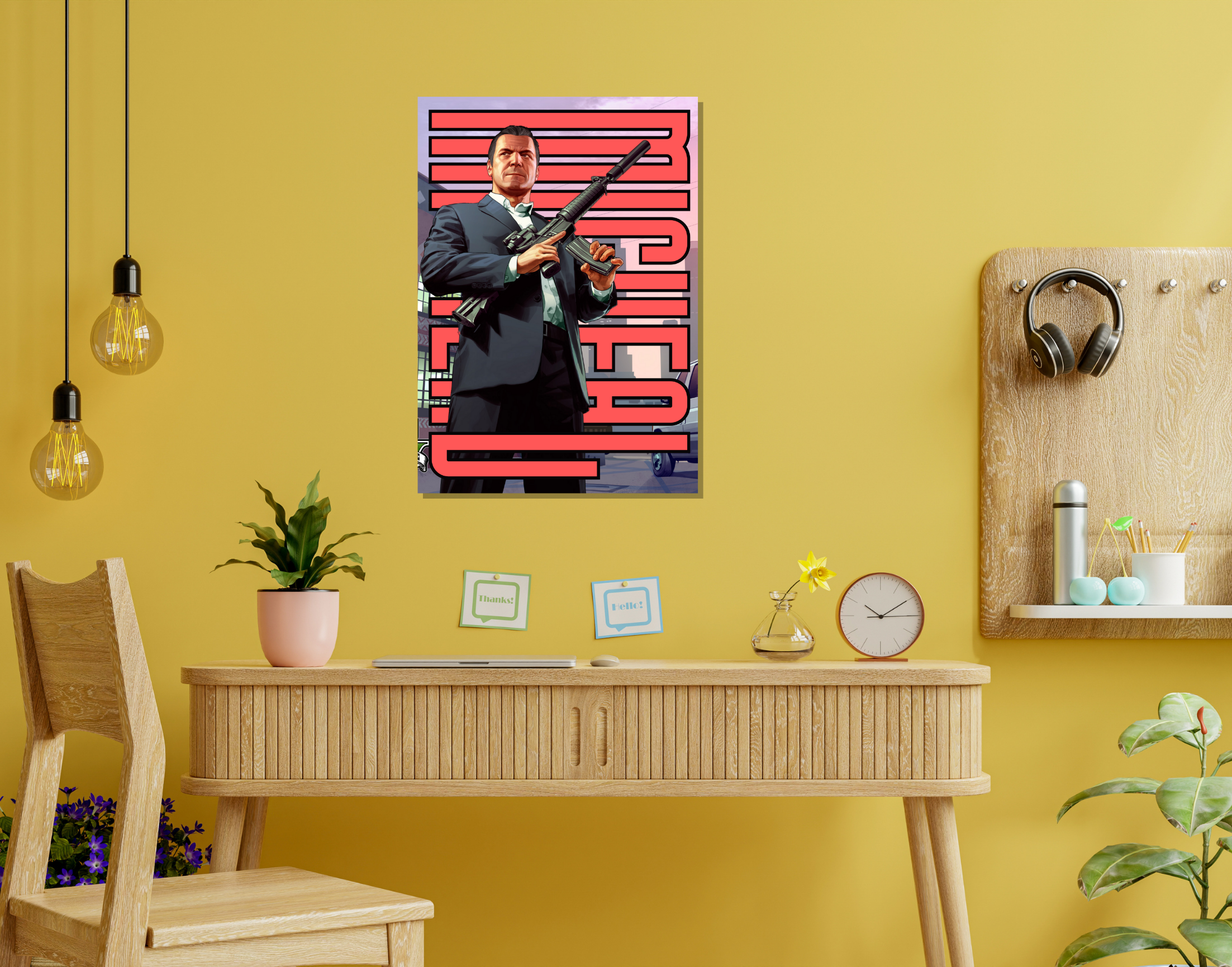 "Michael De Santa:GTA5"- Shiny & Sturdy Metallic Poster Art That Pops & Sticks (Literally!)