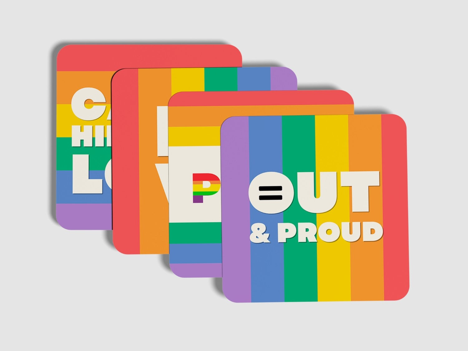 Celebrate Pride with LGBTQ+ Coaster Set of 4 – Fun & Vibrant Decor