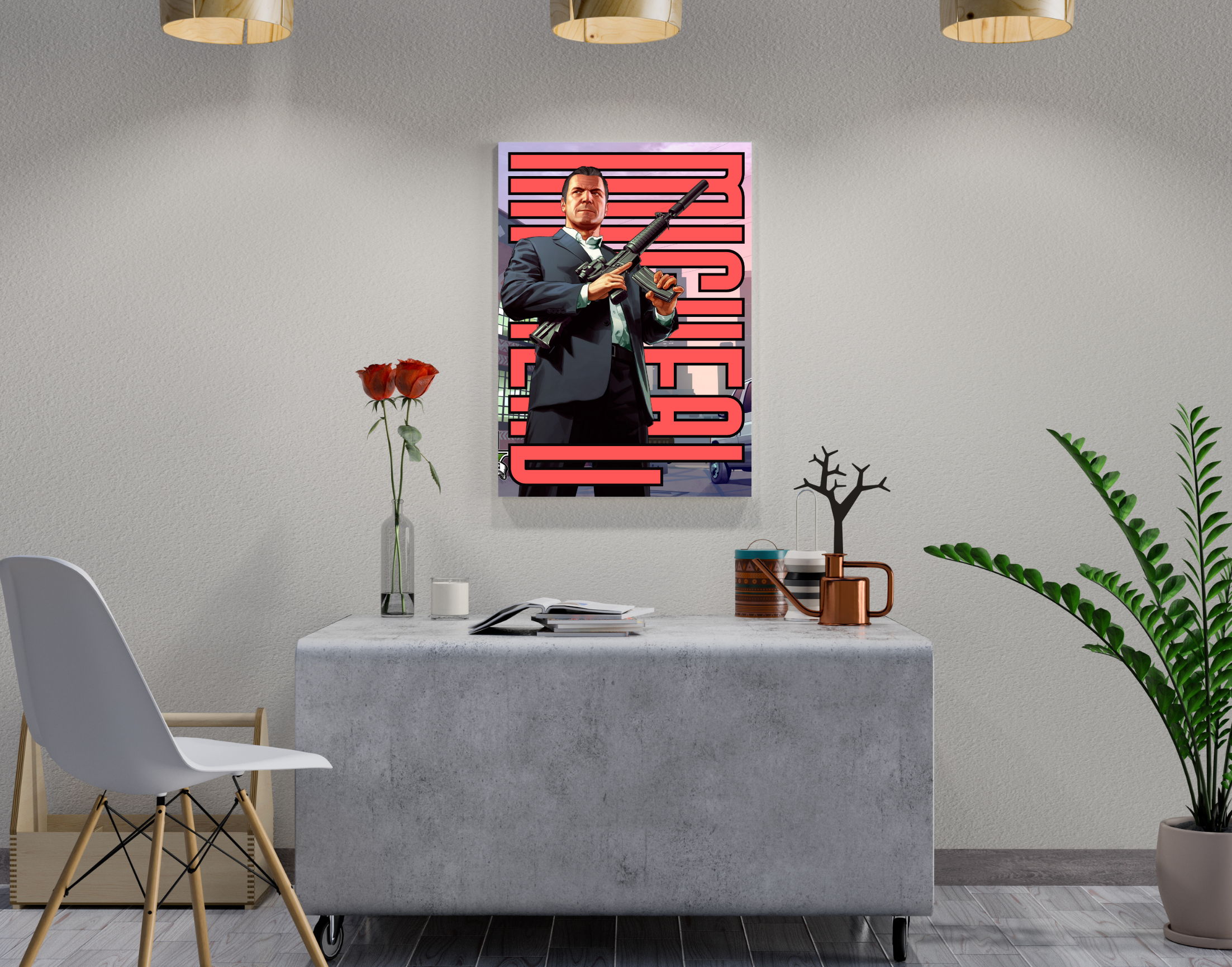 "Michael De Santa:GTA5"- Shiny & Sturdy Metallic Poster Art That Pops & Sticks (Literally!)