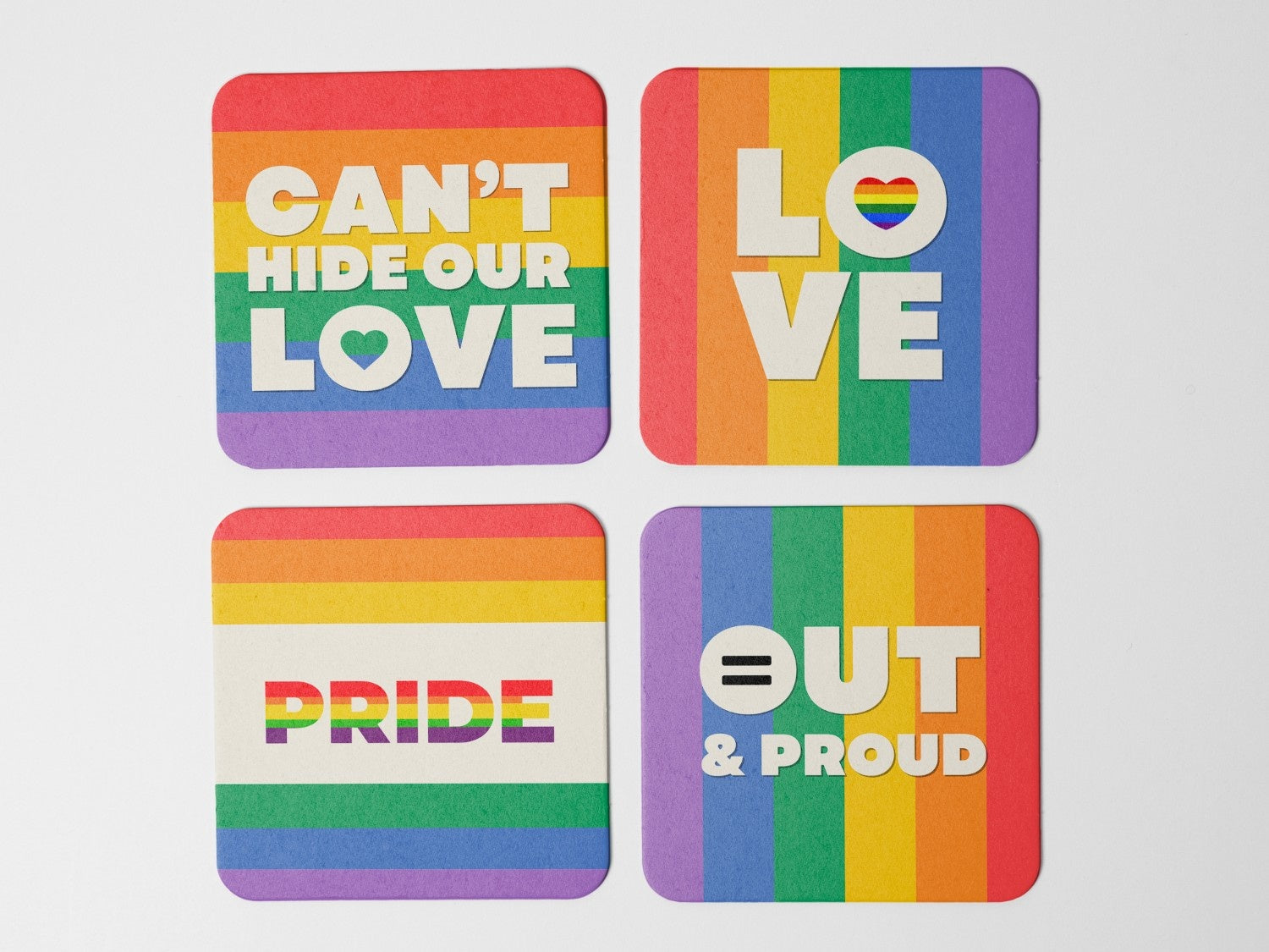 Celebrate Pride with LGBTQ+ Coaster Set of 4 – Fun & Vibrant Decor