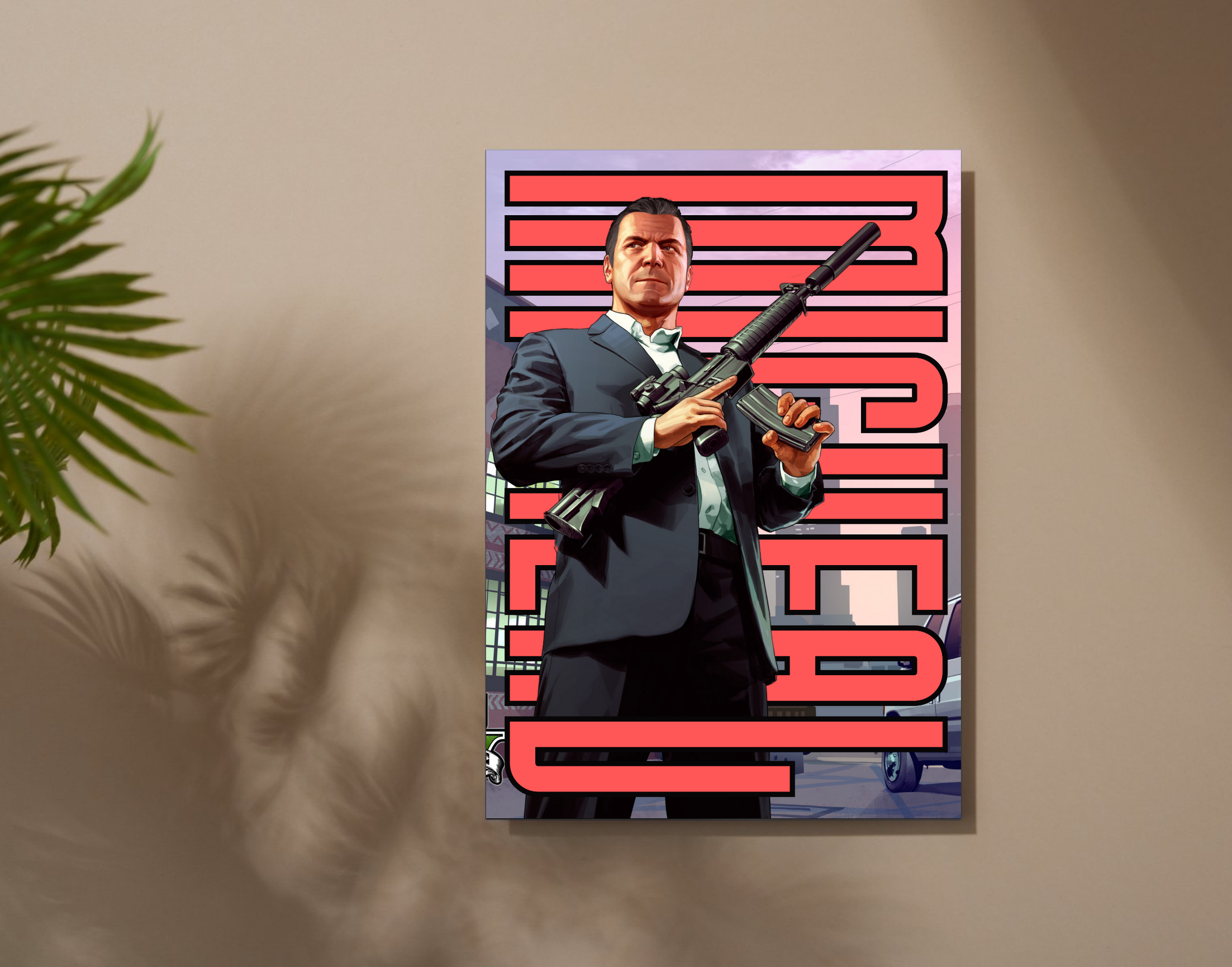 "Michael De Santa:GTA5"- Shiny & Sturdy Metallic Poster Art That Pops & Sticks (Literally!)