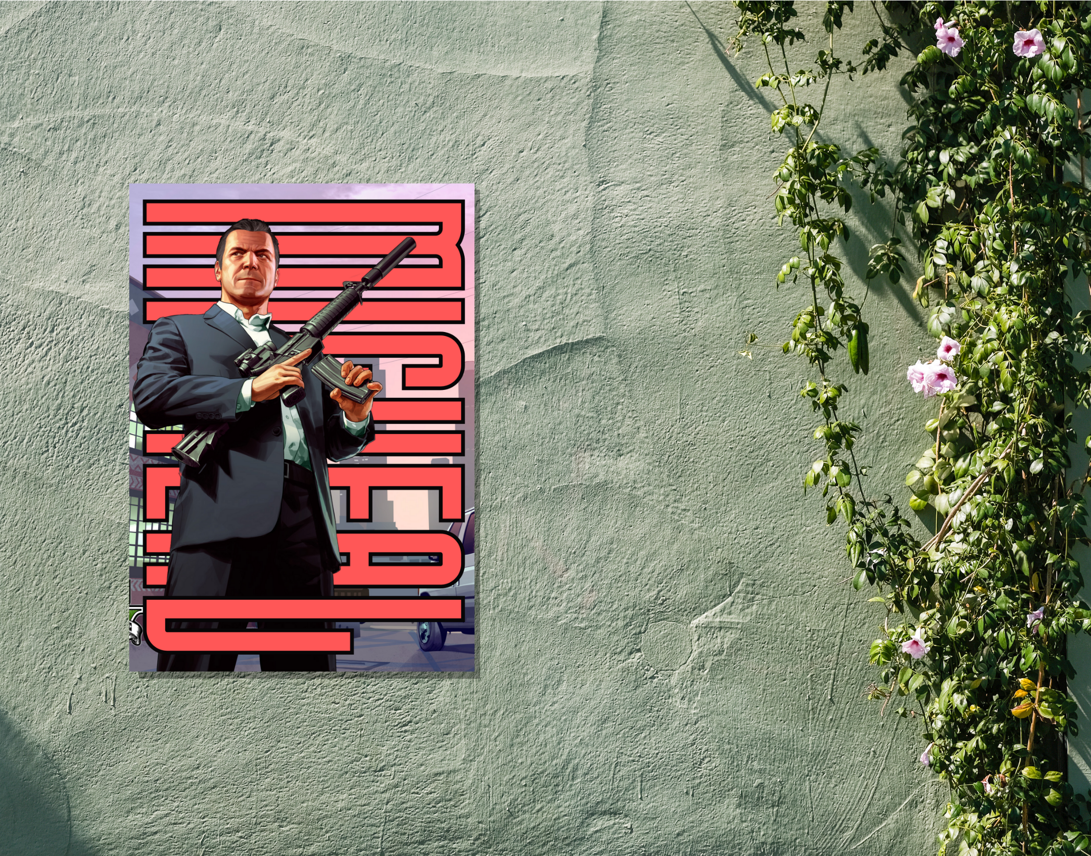 "Michael De Santa:GTA5"- Shiny & Sturdy Metallic Poster Art That Pops & Sticks (Literally!)