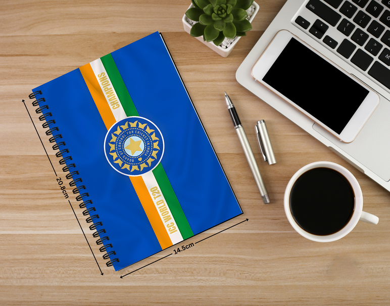 "INDIA ICC WORLD T20 CHAMPIONS: CRICKET FANDOM" -Elegant & Inspiring Diary for Daily Reflection