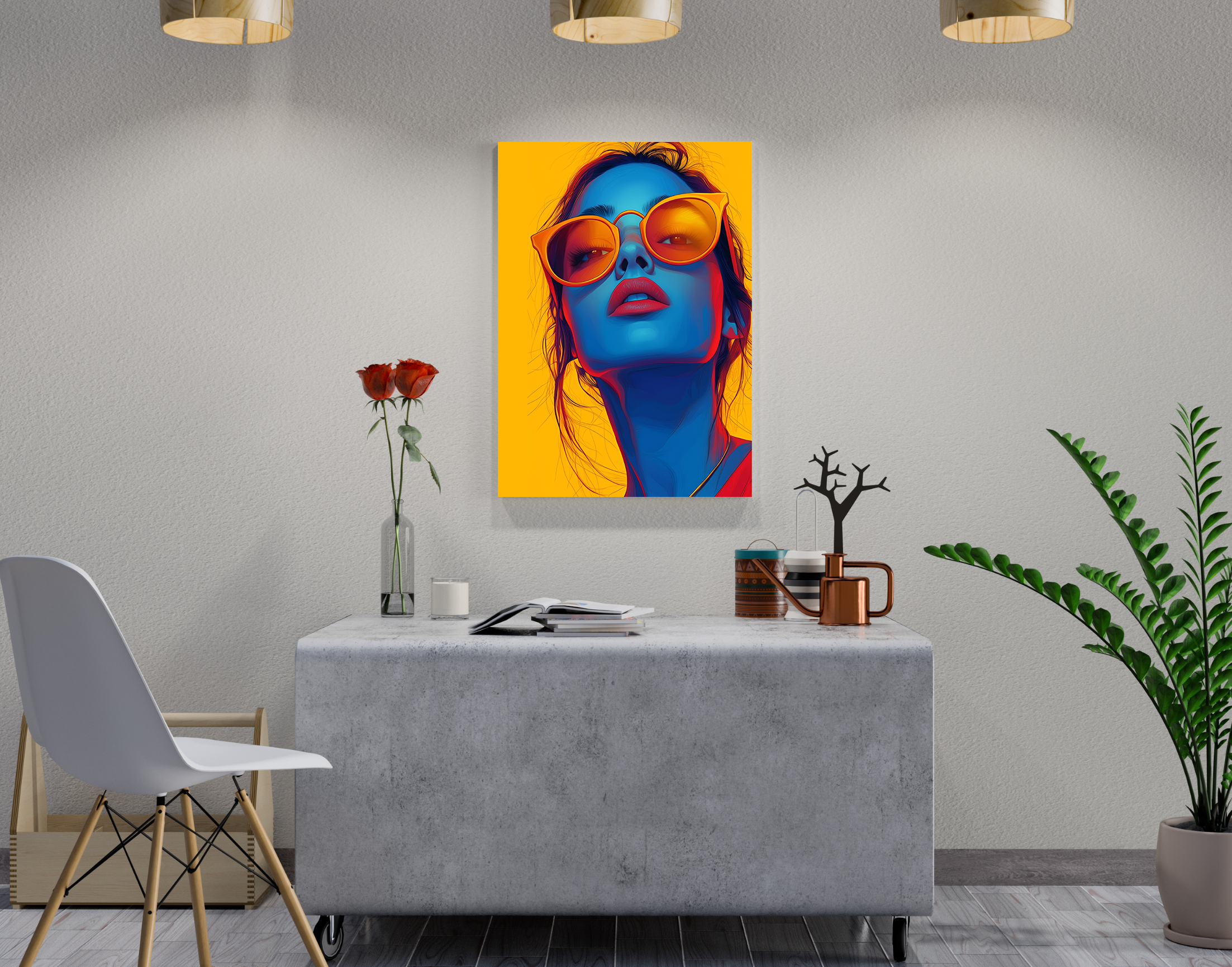 "Gen Z Vibes:Blue Women"- Shiny & Sturdy Metallic Poster Art That Pops & Sticks