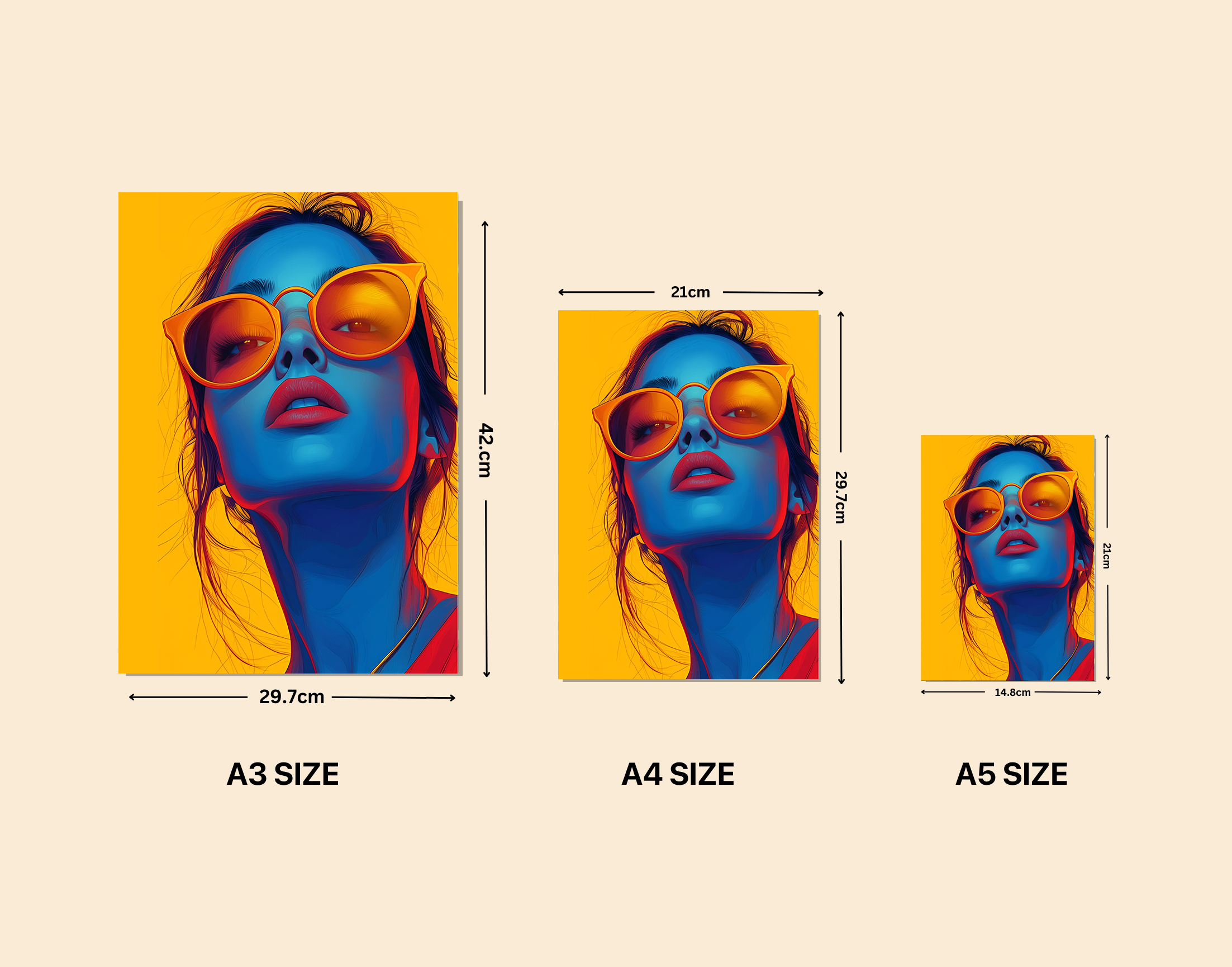 "Gen Z Vibes:Blue Women"- Shiny & Sturdy Metallic Poster Art That Pops & Sticks