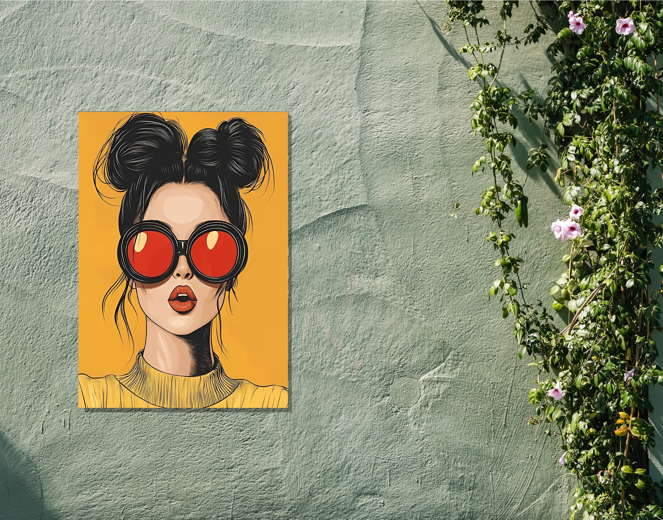 "Gen Z Vibes:Pout Women"- Shiny & Sturdy Metallic Poster Art That Pops & Sticks