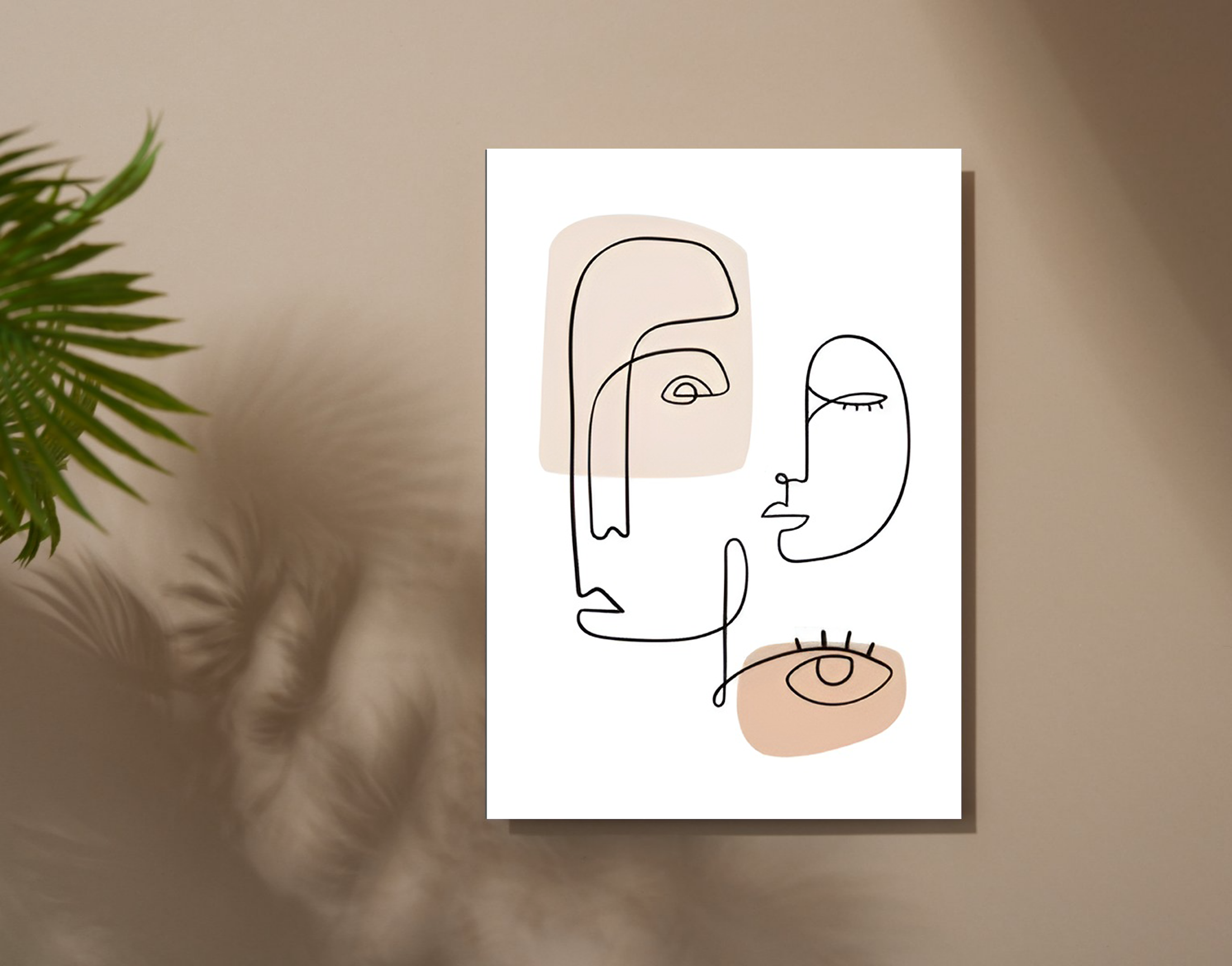 "Human Face:Line Art"- Shiny & Sturdy Metallic Poster Art That Pops & Sticks