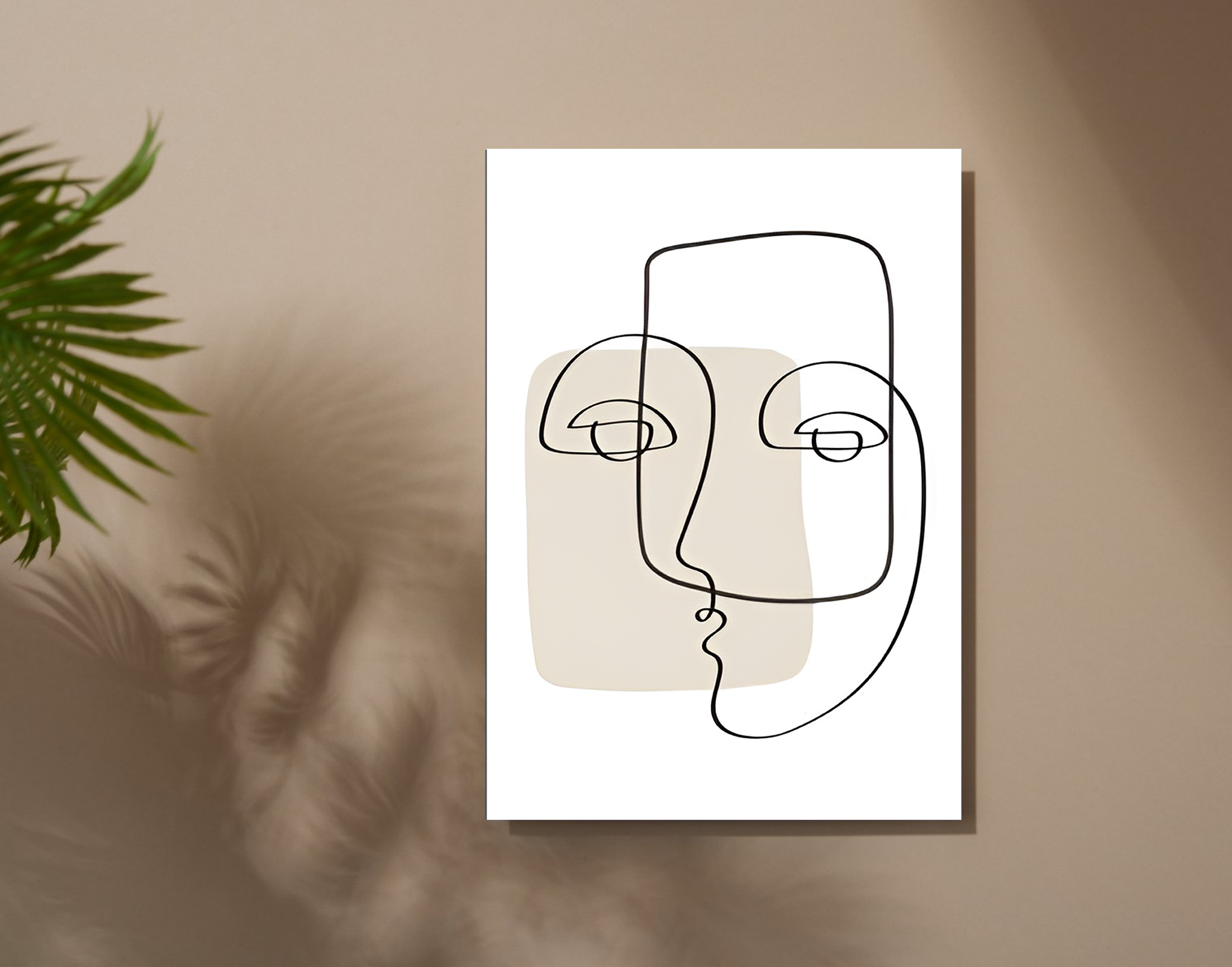 "Line Art: Face"- Shiny & Sturdy Metallic Poster Art That Pops & Sticks
