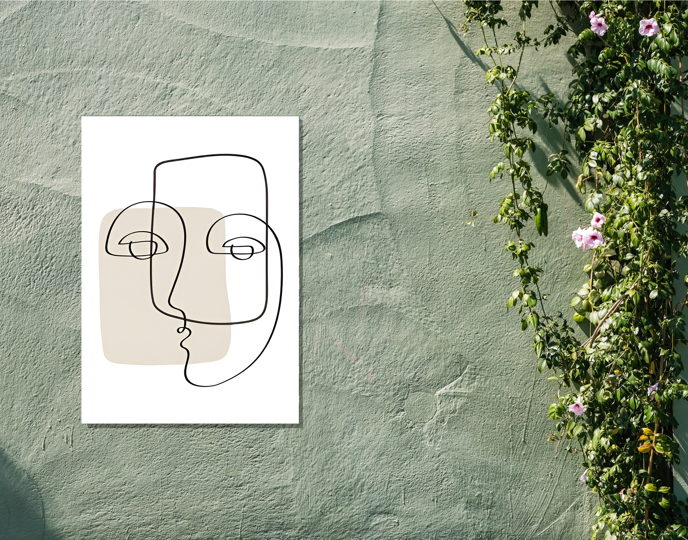 "Line Art: Face"- Shiny & Sturdy Metallic Poster Art That Pops & Sticks